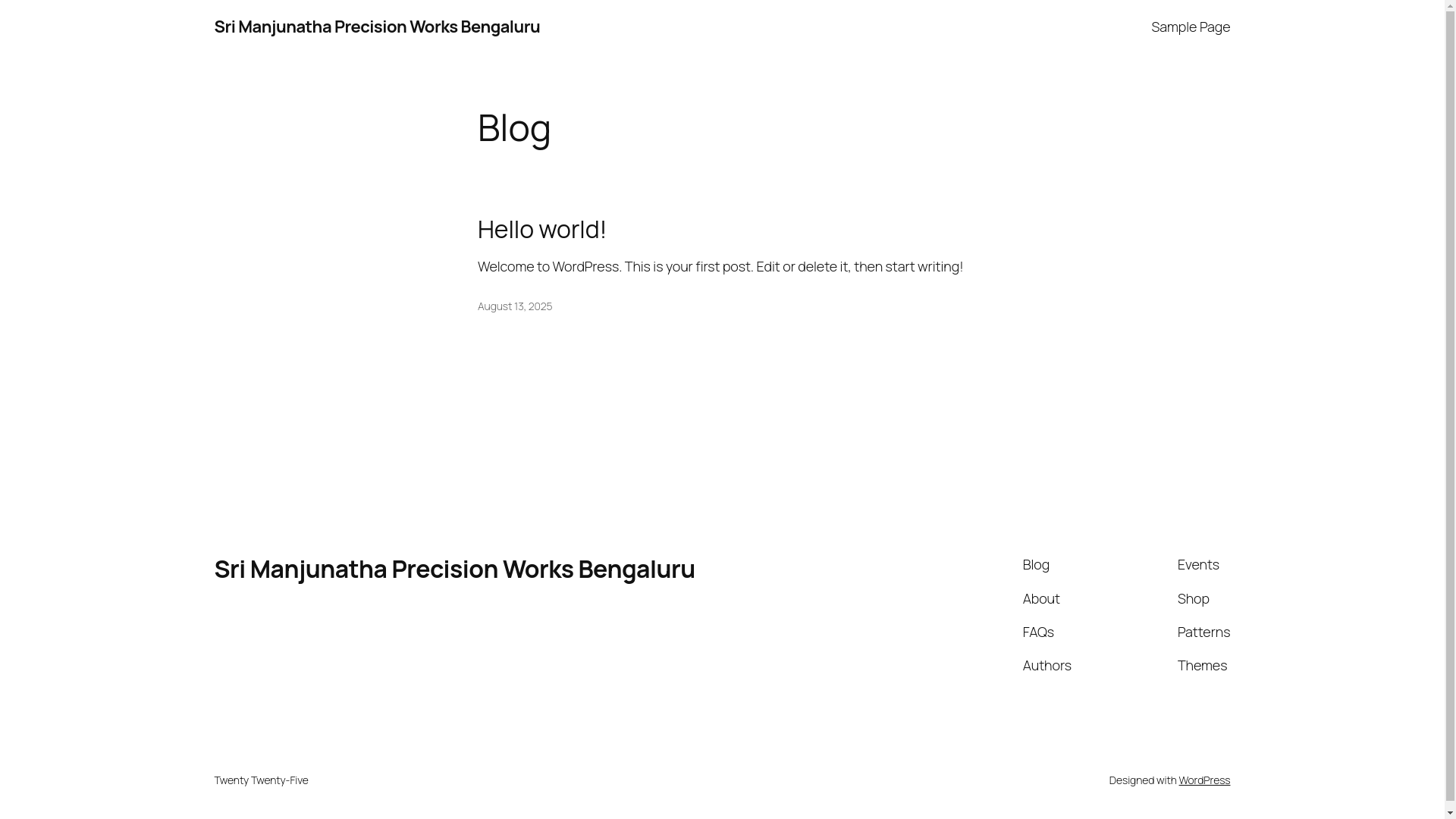 website screenshot of https://srimanjunathaprecision.com/