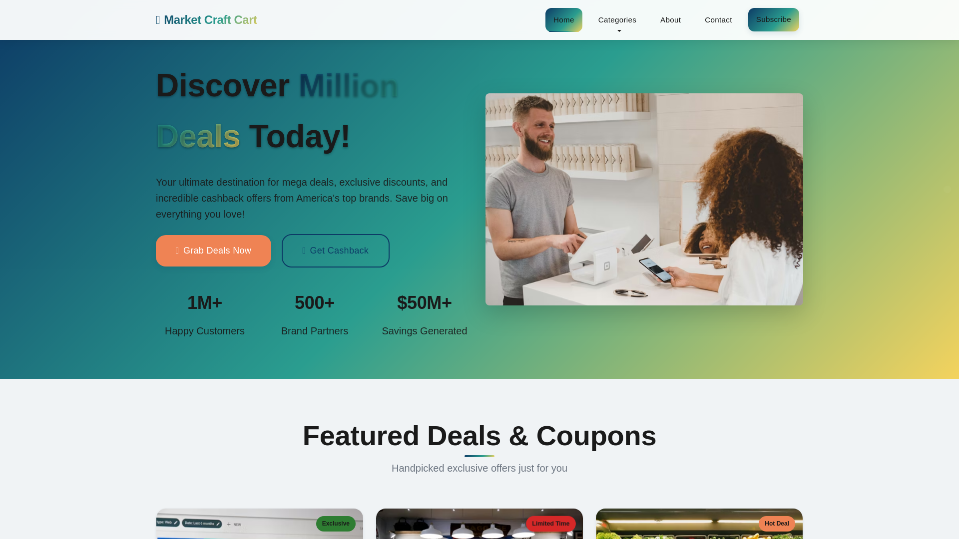 website screenshot of https://marketcraftcart.com