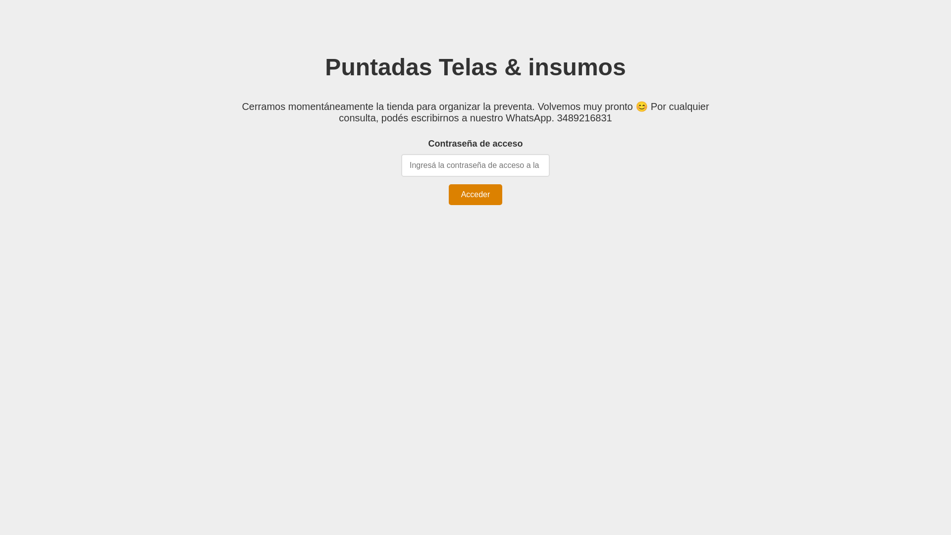 website screenshot of https://puntadastelaseinsumos.com.ar