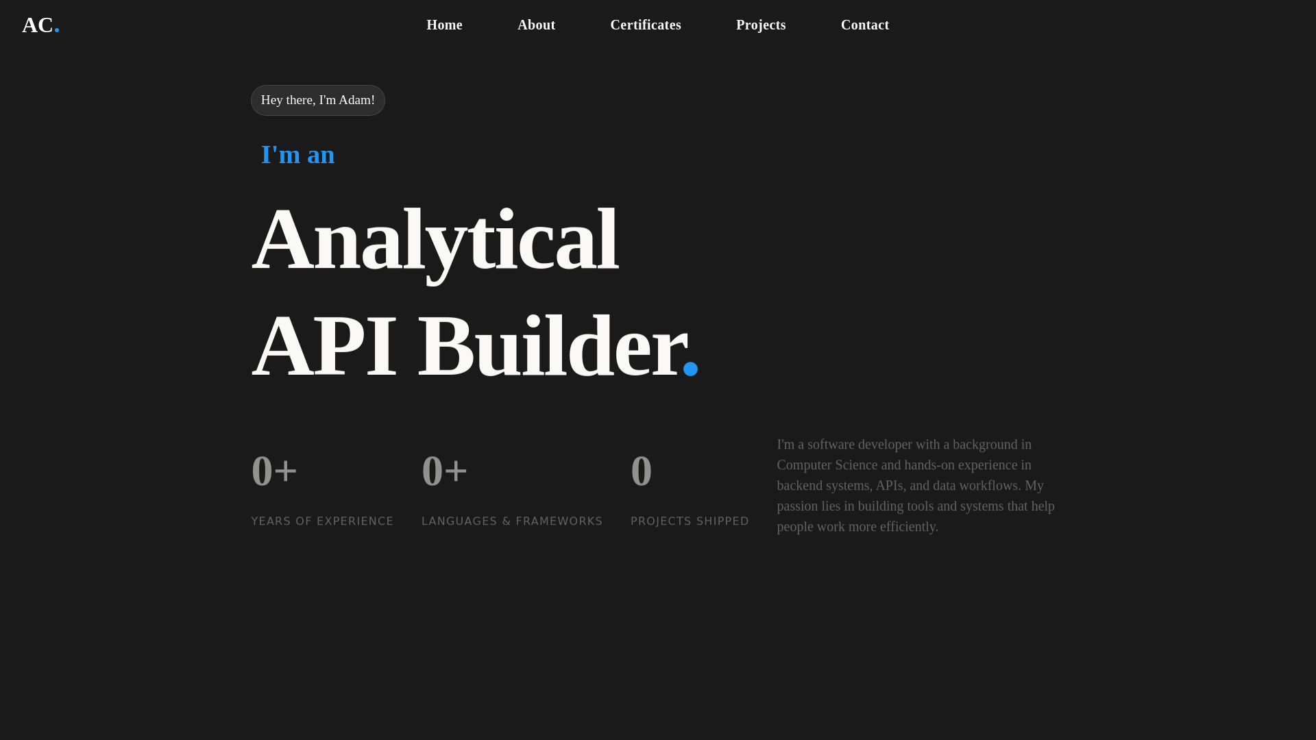 website screenshot of https://adamcamilleri.com/