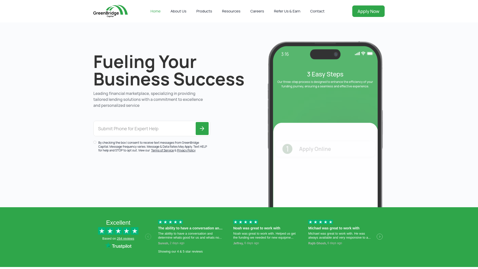 website screenshot of https://greenbridgehubfunds.com/