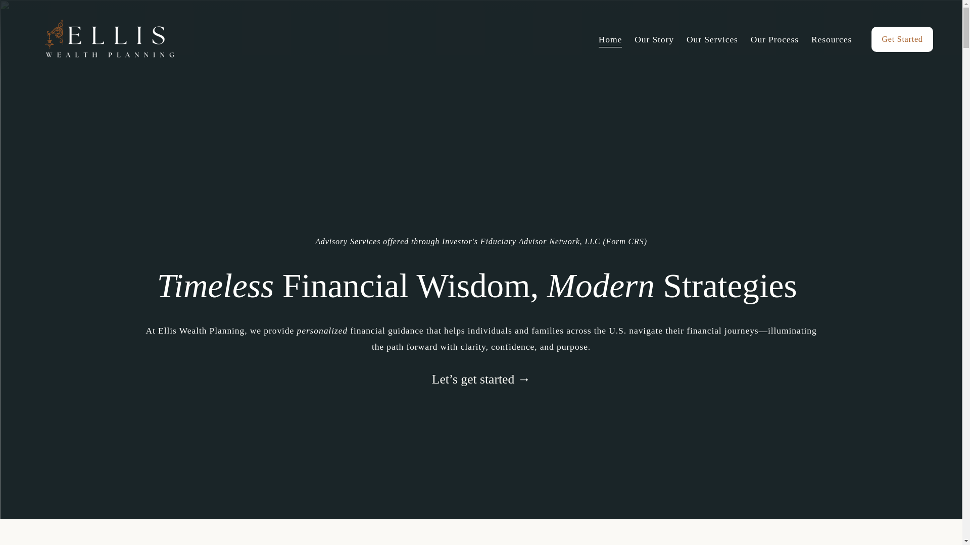 website screenshot of https://elliswealthplanning.info/
