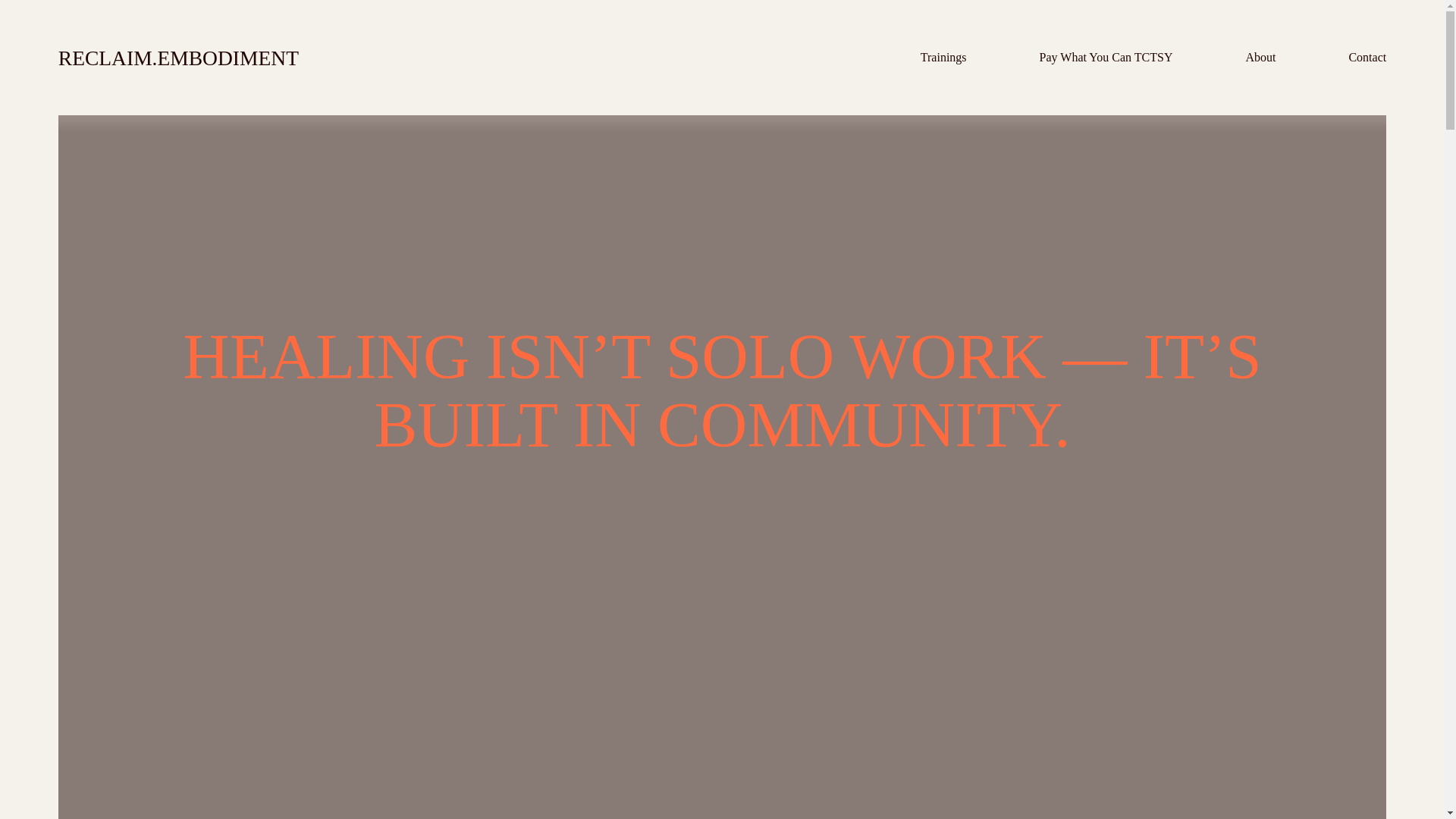 website screenshot of https://reclaimembodiment.org/