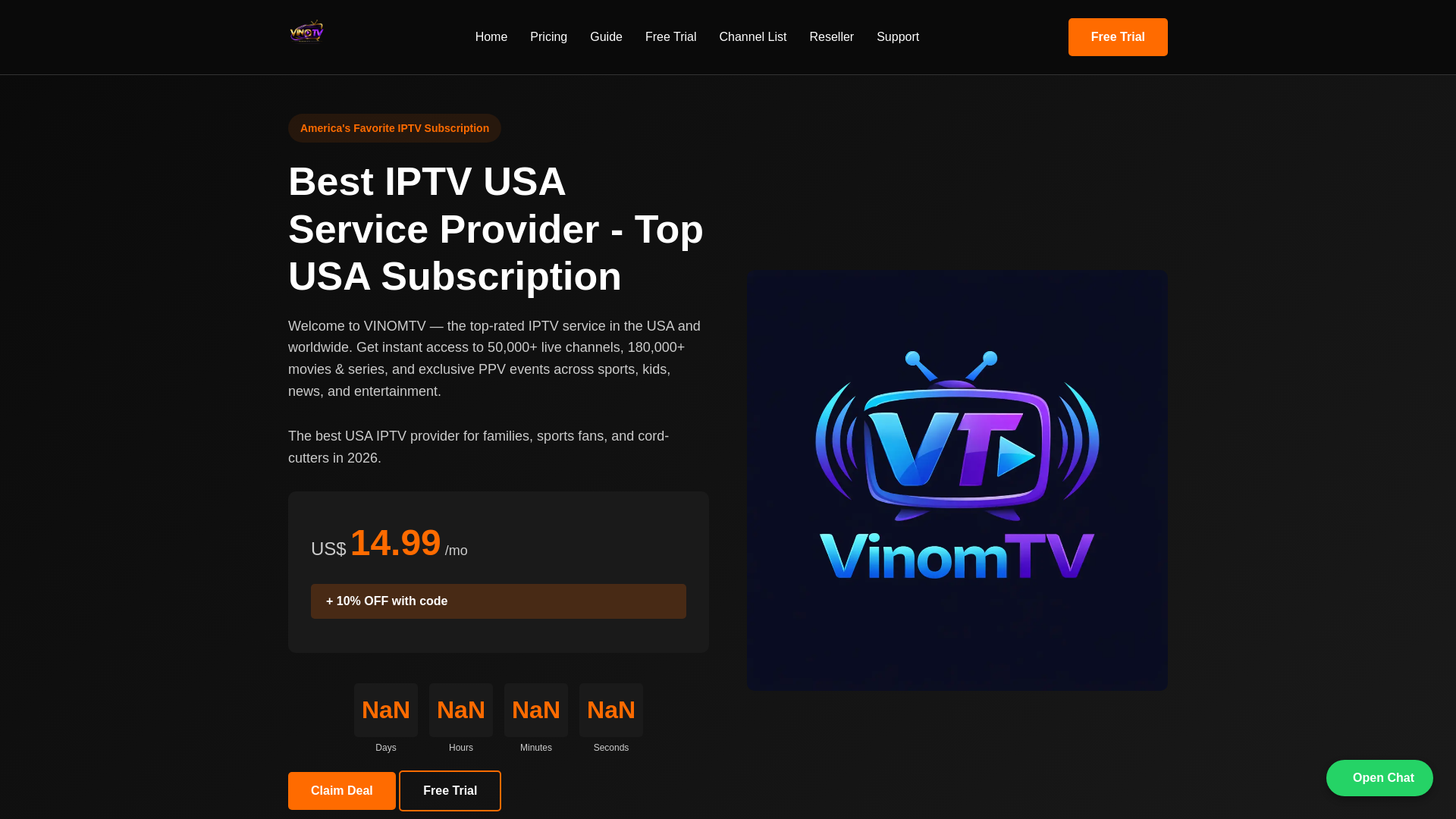 website screenshot of https://vinomtv.com/