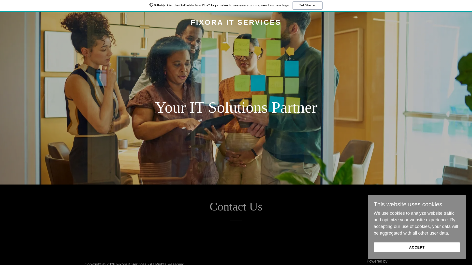 website screenshot of https://fixoraitservices.com/