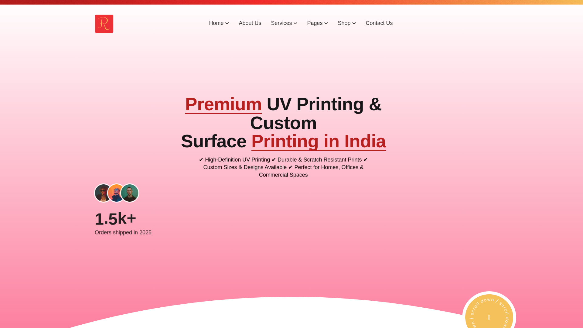 website screenshot of https://ridhikacreativearts.in