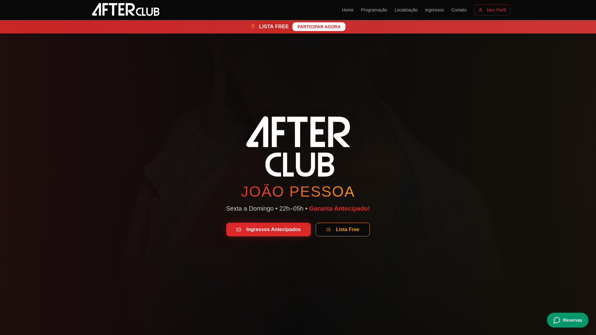 website screenshot of https://afterclubpb.com.br