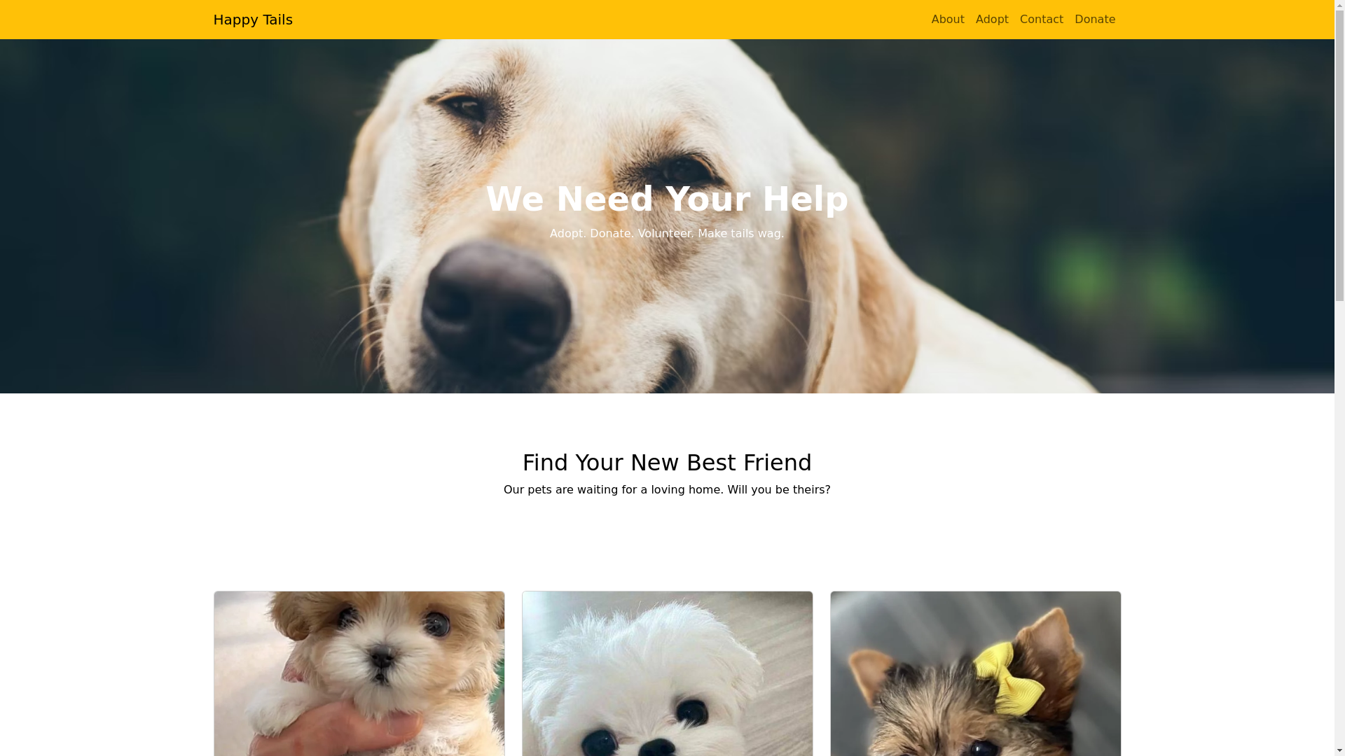 website screenshot of https://happytails.pages.dev/