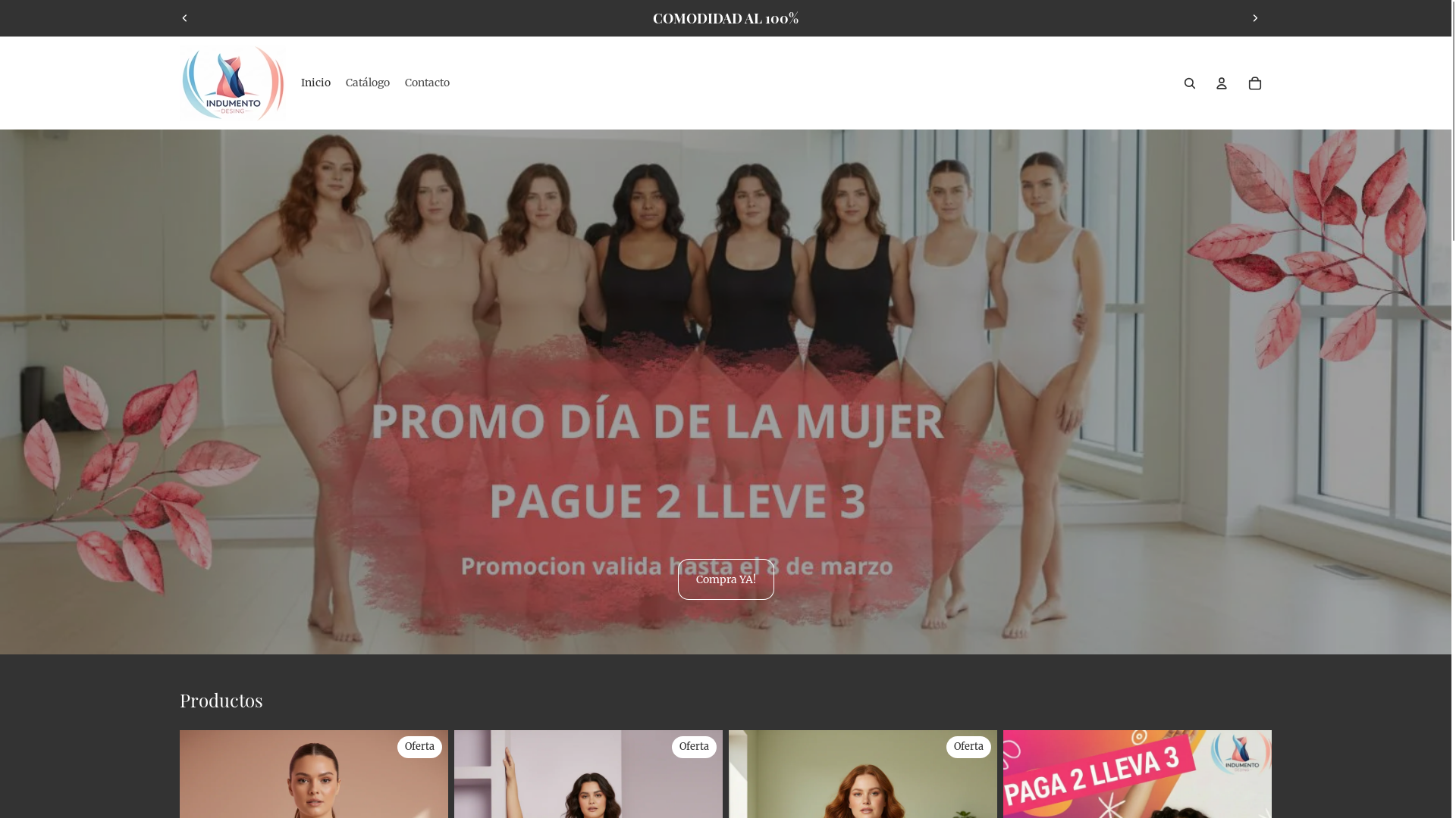 website screenshot of https://indumento.com.co/