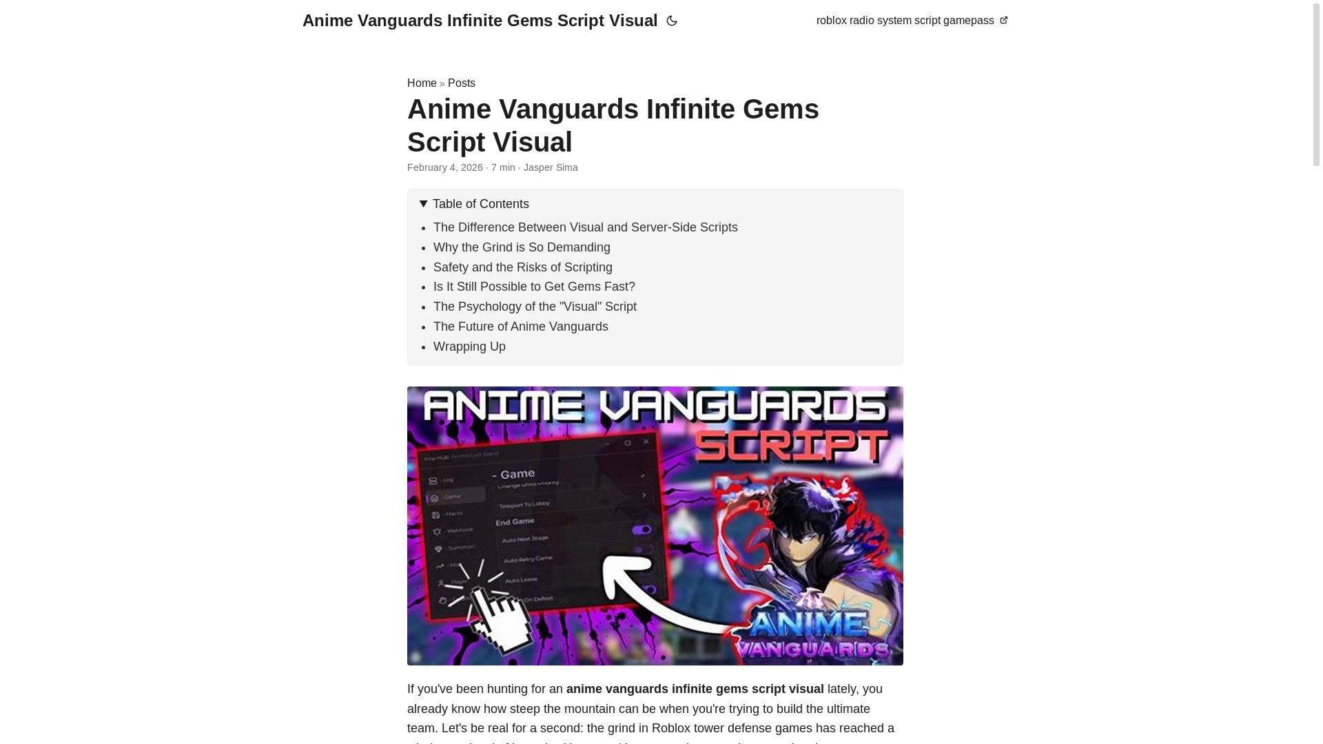 website screenshot of https://animevanguardsinfinitegemsscriptvisual.pages.dev/