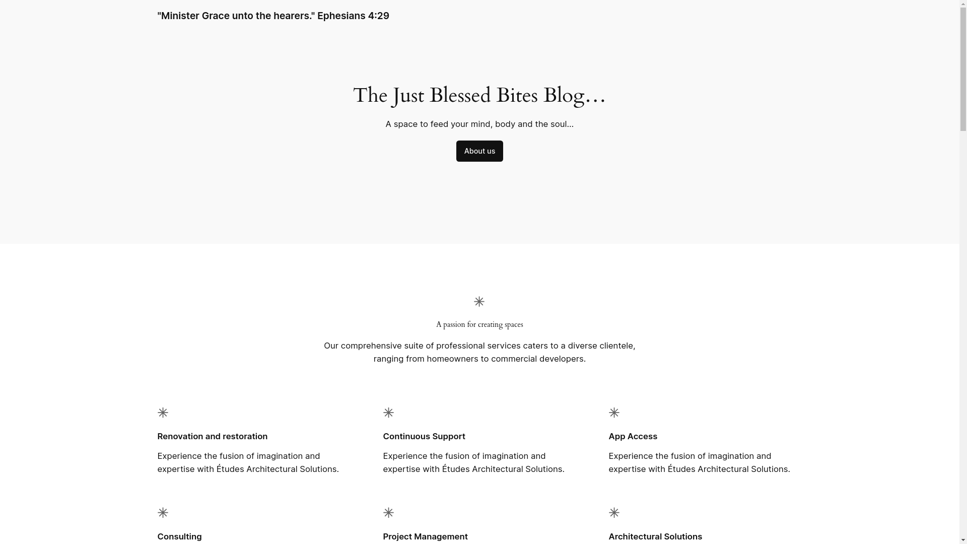 website screenshot of https://thejustblessedbites.com/