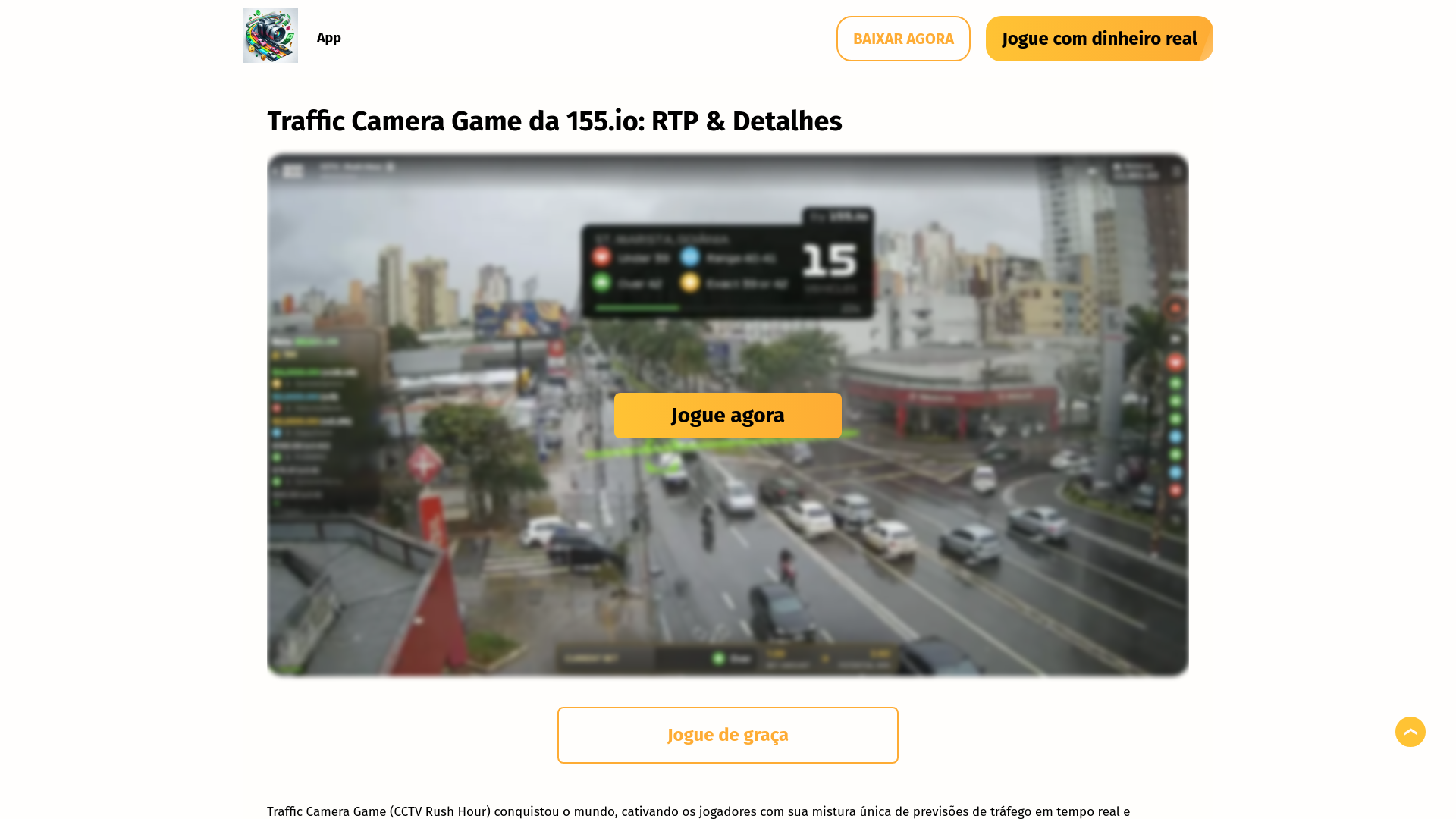 website screenshot of https://trafficcameragame.pt/