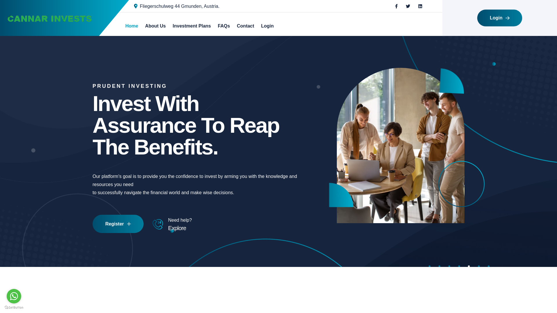 website screenshot of https://cannarinvest.pro/