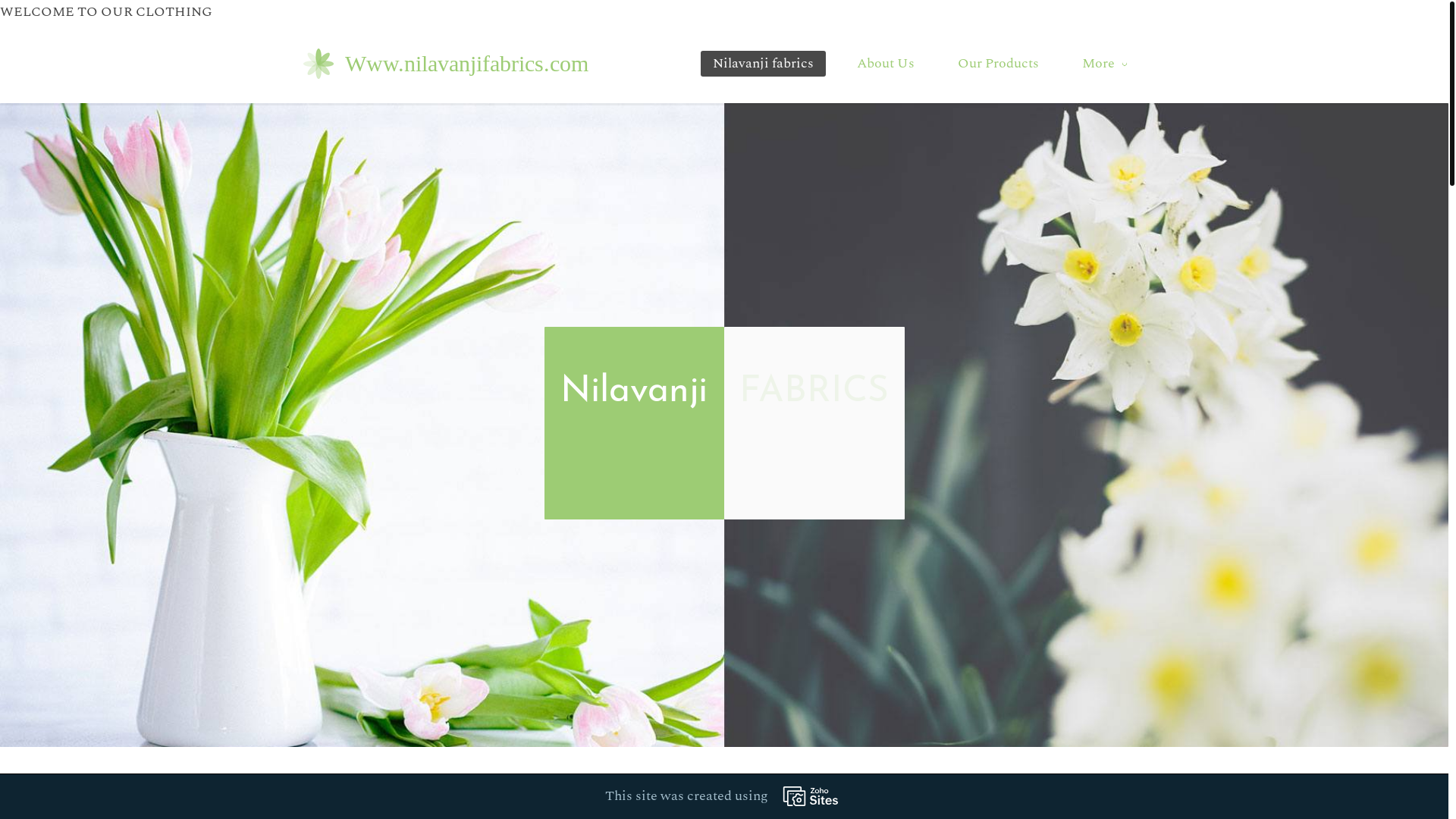 website screenshot of https://nilavanjifabrics.com/