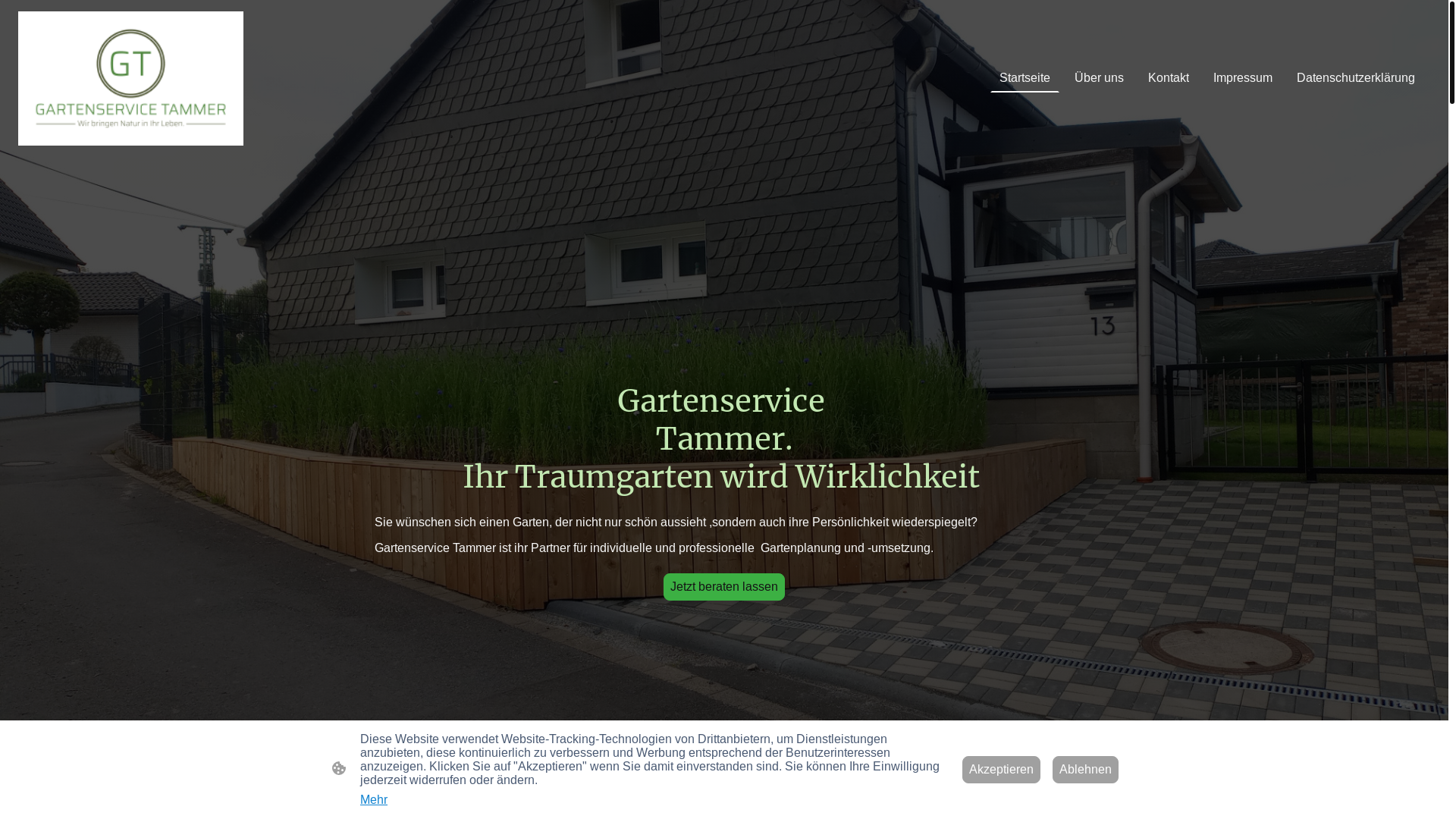 website screenshot of https://gartenservicetammer.de/