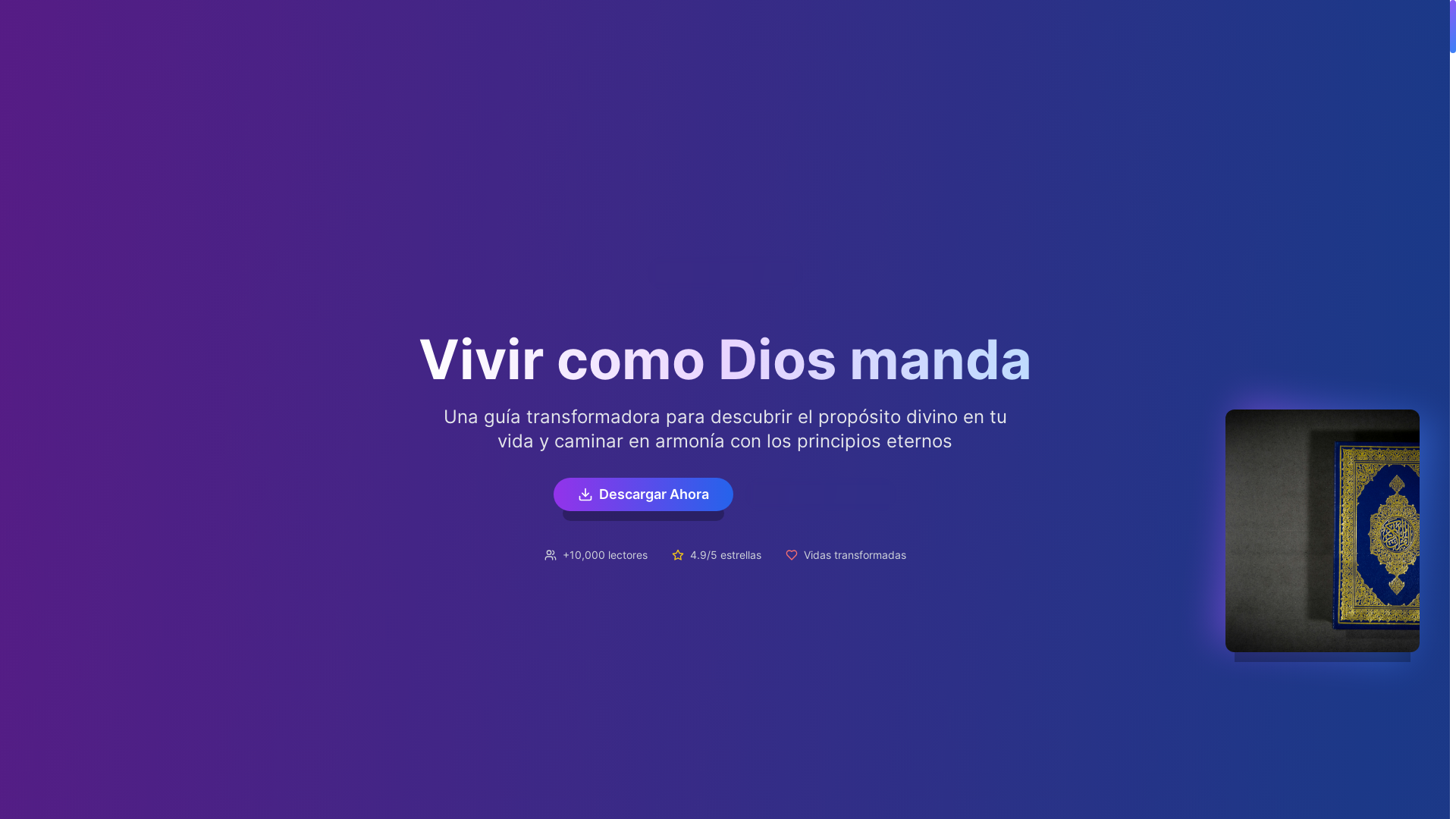 website screenshot of https://vivircomodiosmanda.com/