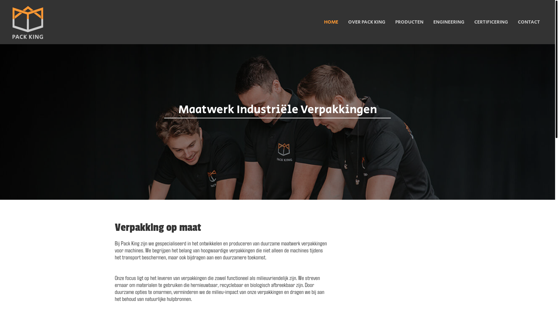 website screenshot of https://pack-king.nl/