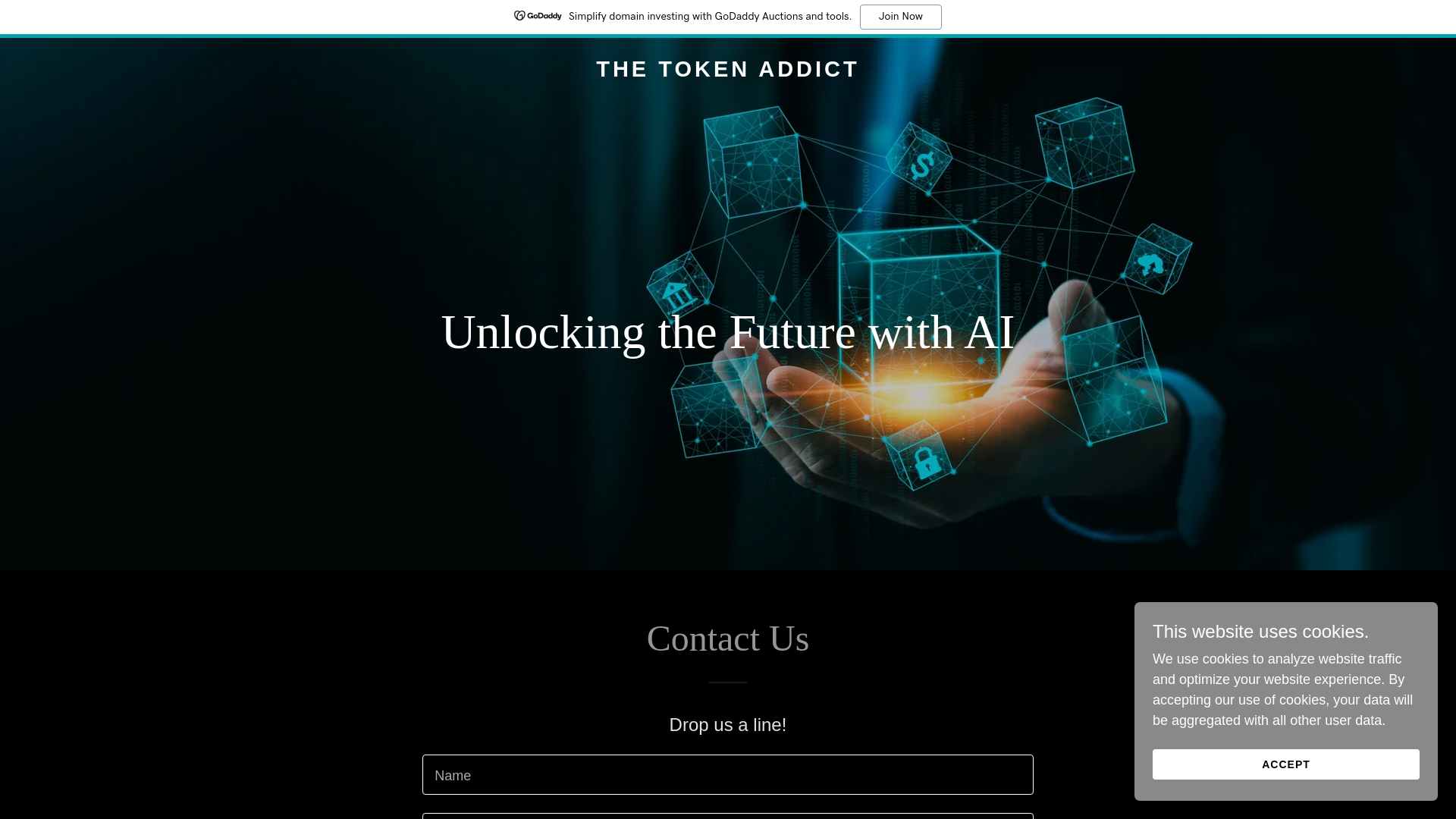 website screenshot of https://thetokenaddict.com/