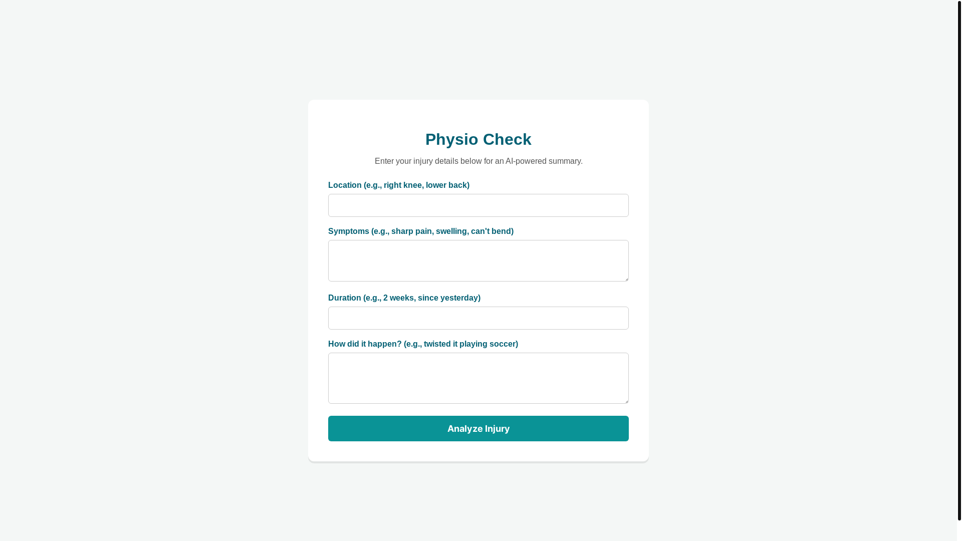website screenshot of https://physio-check.app/