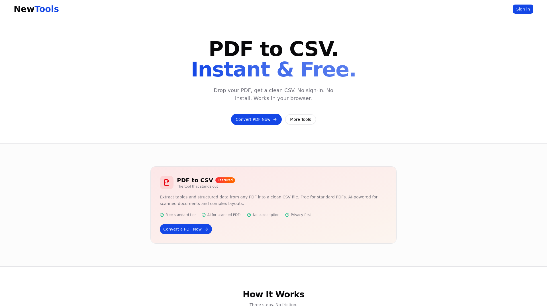 website screenshot of https://newtools.space