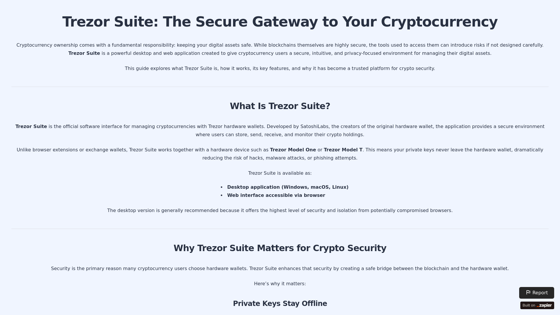 website screenshot of https://tresuite-trezo.zapier.app/us-en