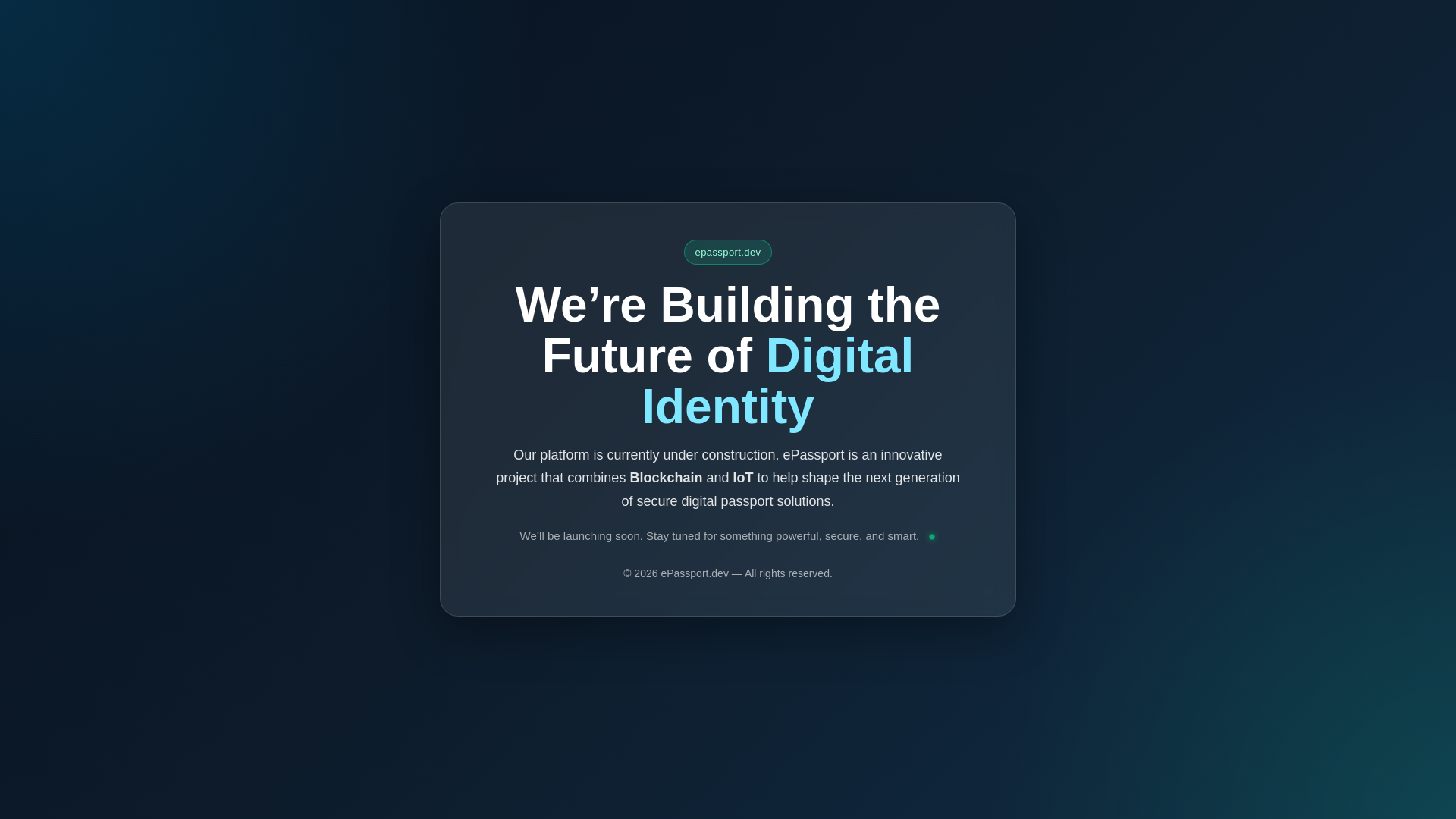 website screenshot of https://epassport.dev/