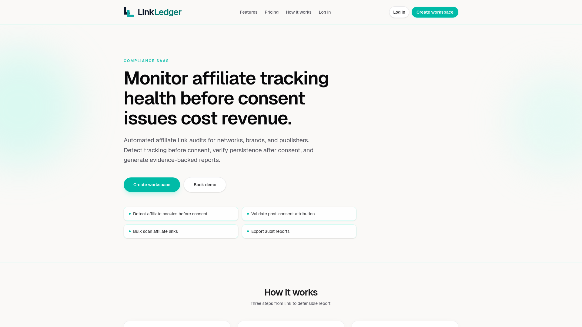 website screenshot of https://linkledger.cc/