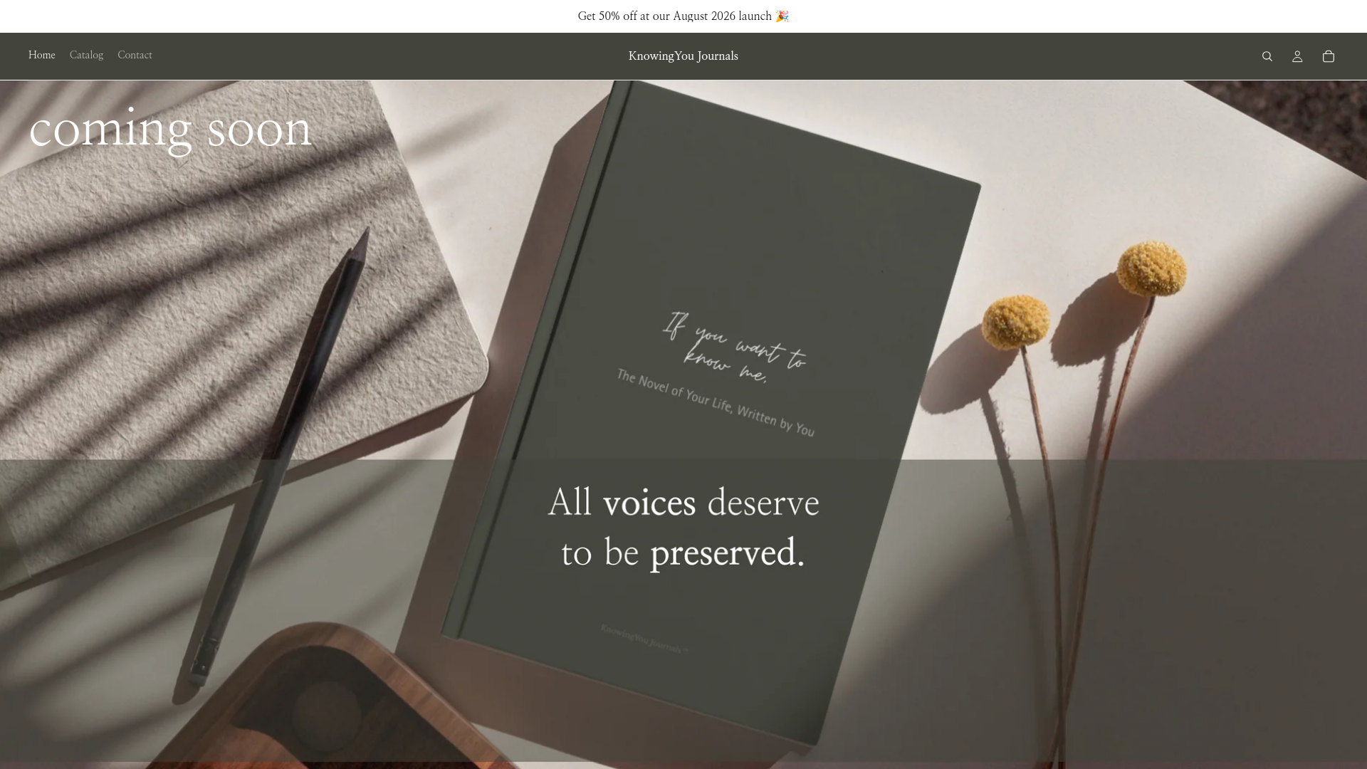 website screenshot of https://knowingyoujournals.com/