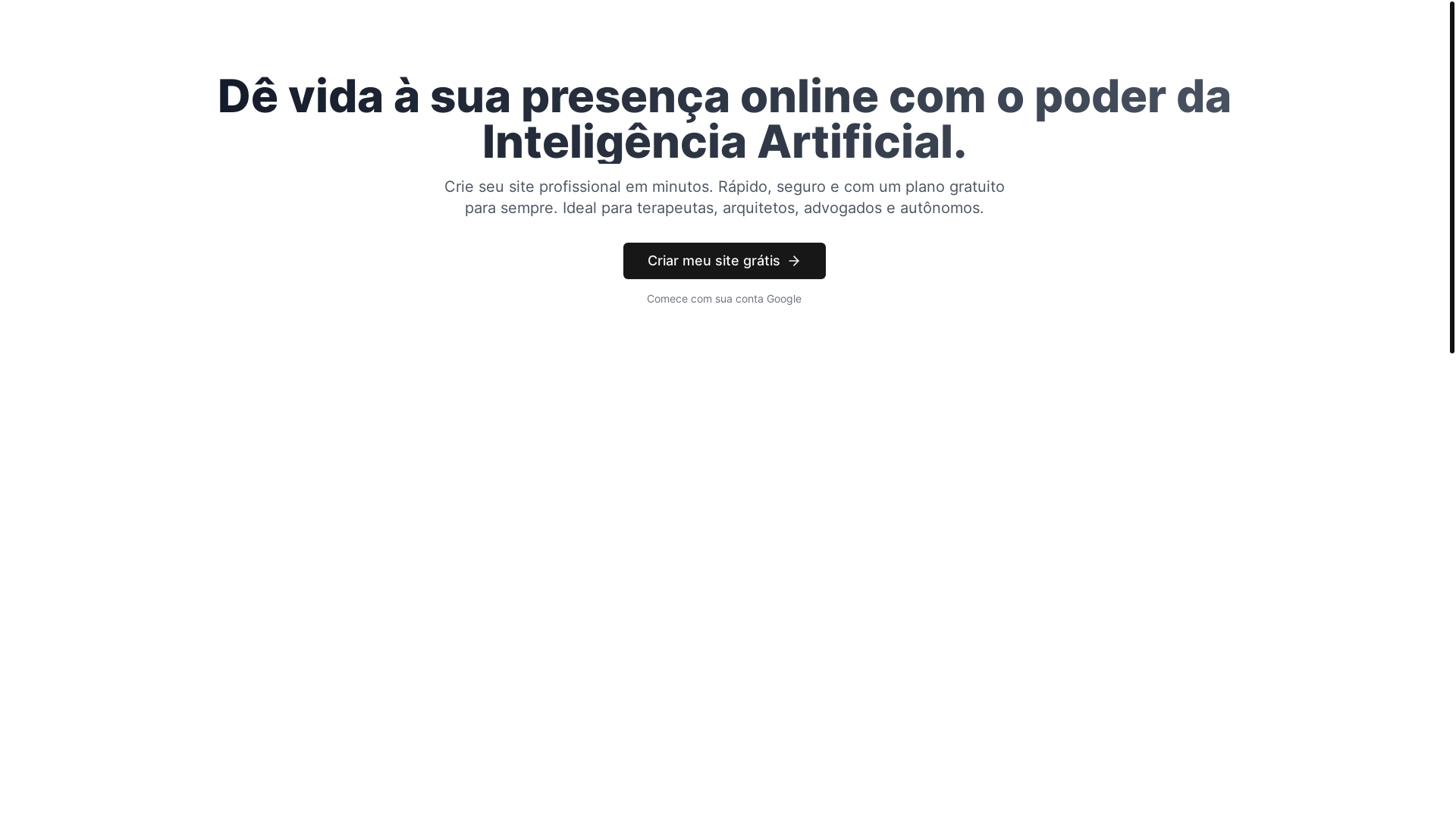 website screenshot of https://meusaite.com.br/