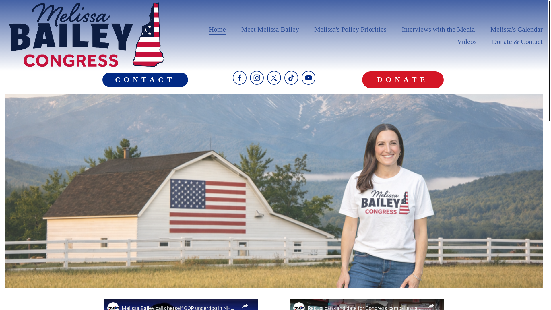 website screenshot of https://melissabailey4nh.com/