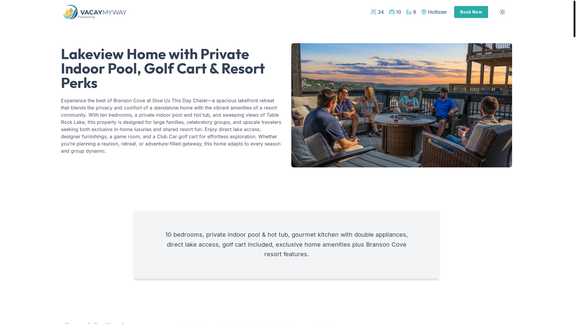 website screenshot of https://cherishbay.vacations/