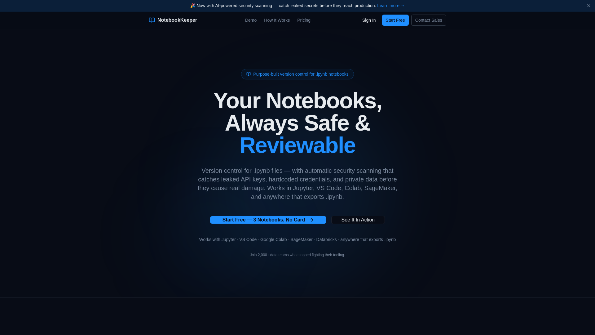 website screenshot of https://notebookkeeper.com