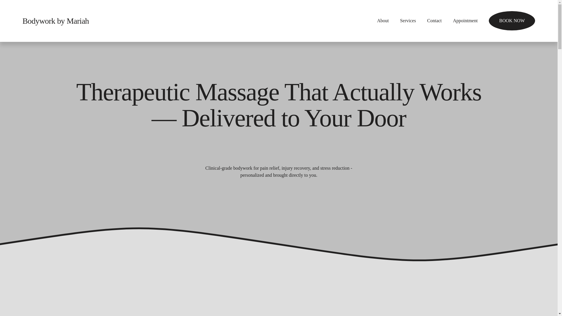 website screenshot of https://bodyworkbymariah.com/