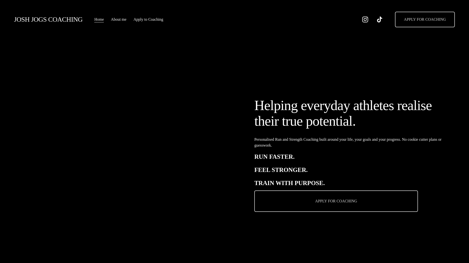 website screenshot of https://joshjogscoaching.co.uk/