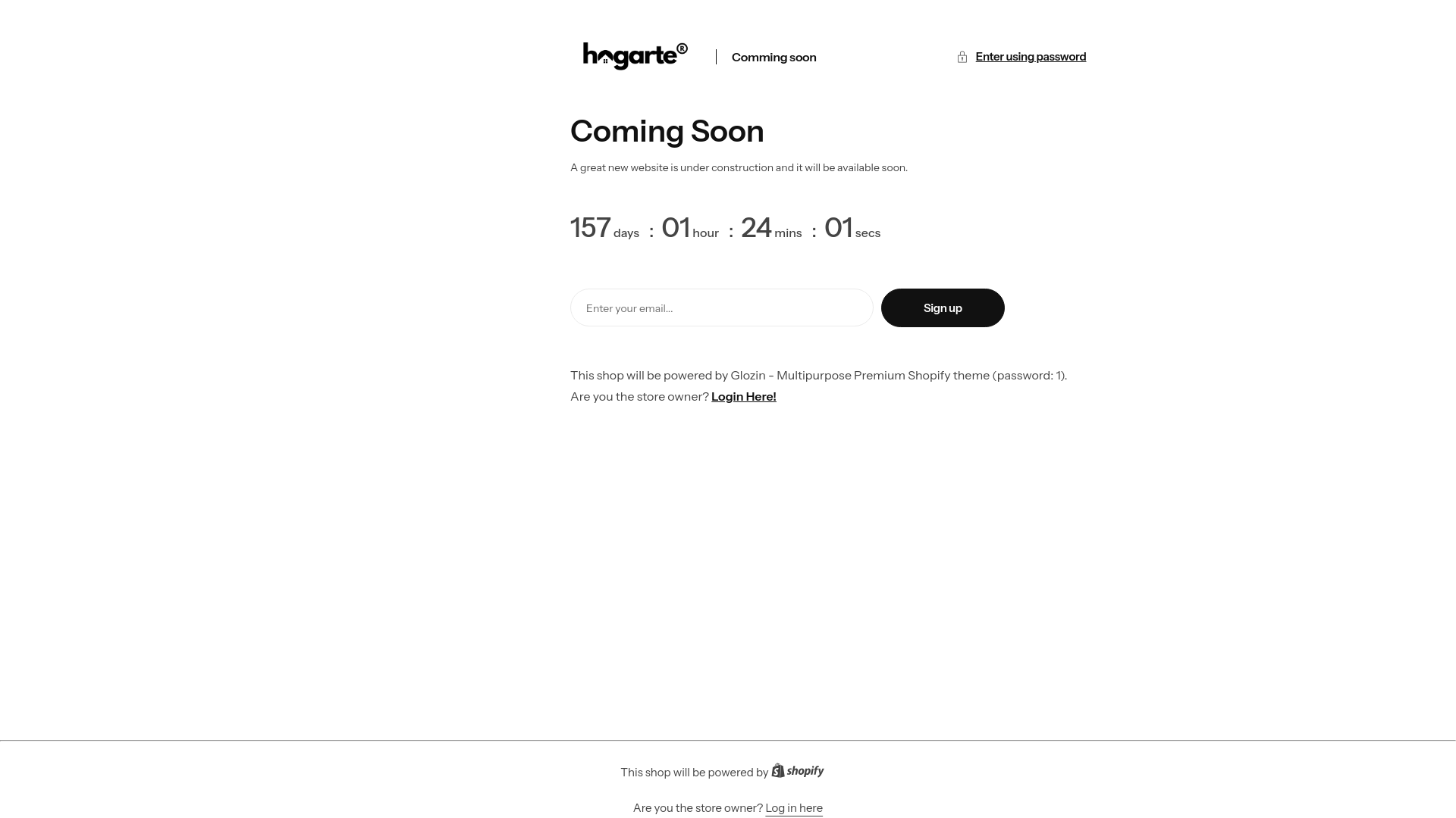 website screenshot of https://hogartehome.com/