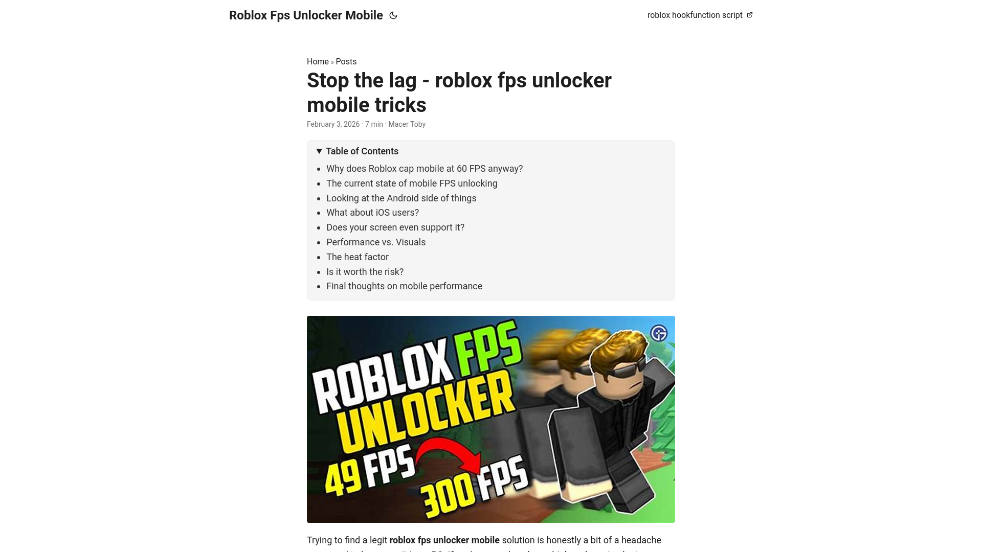 website screenshot of https://roblox-fps-unlocker-mobile.pages.dev/