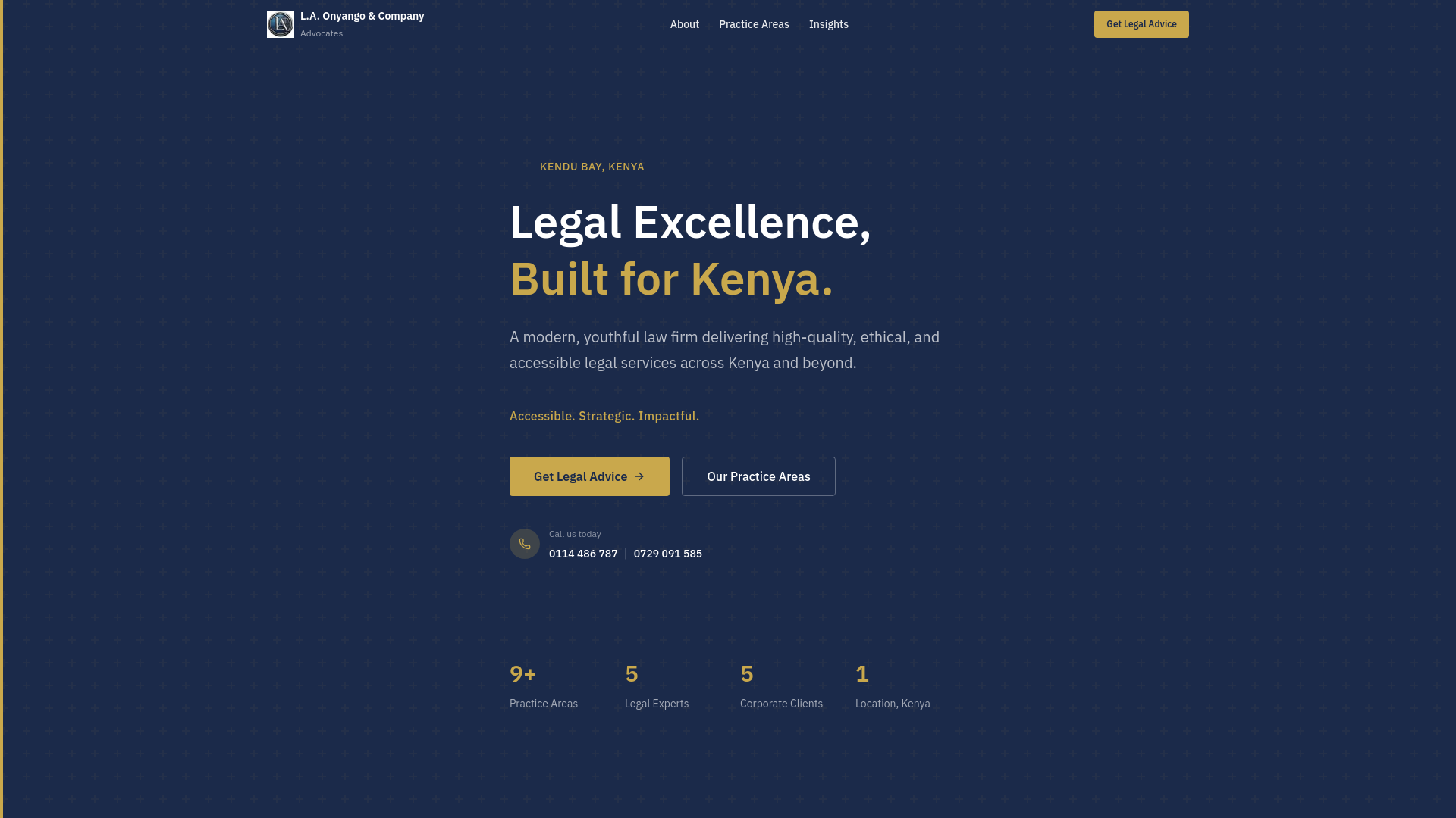 website screenshot of https://laonyangoadvocates.co.ke