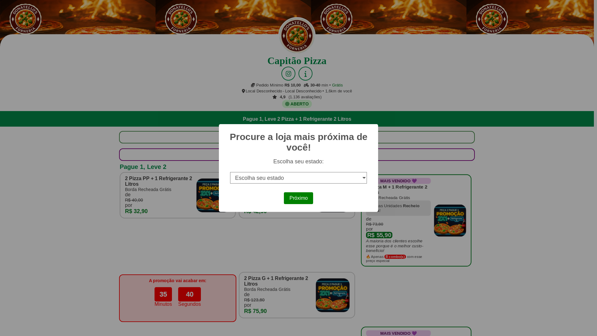 website screenshot of https://donatellos-pizzaria-master.pages.dev/
