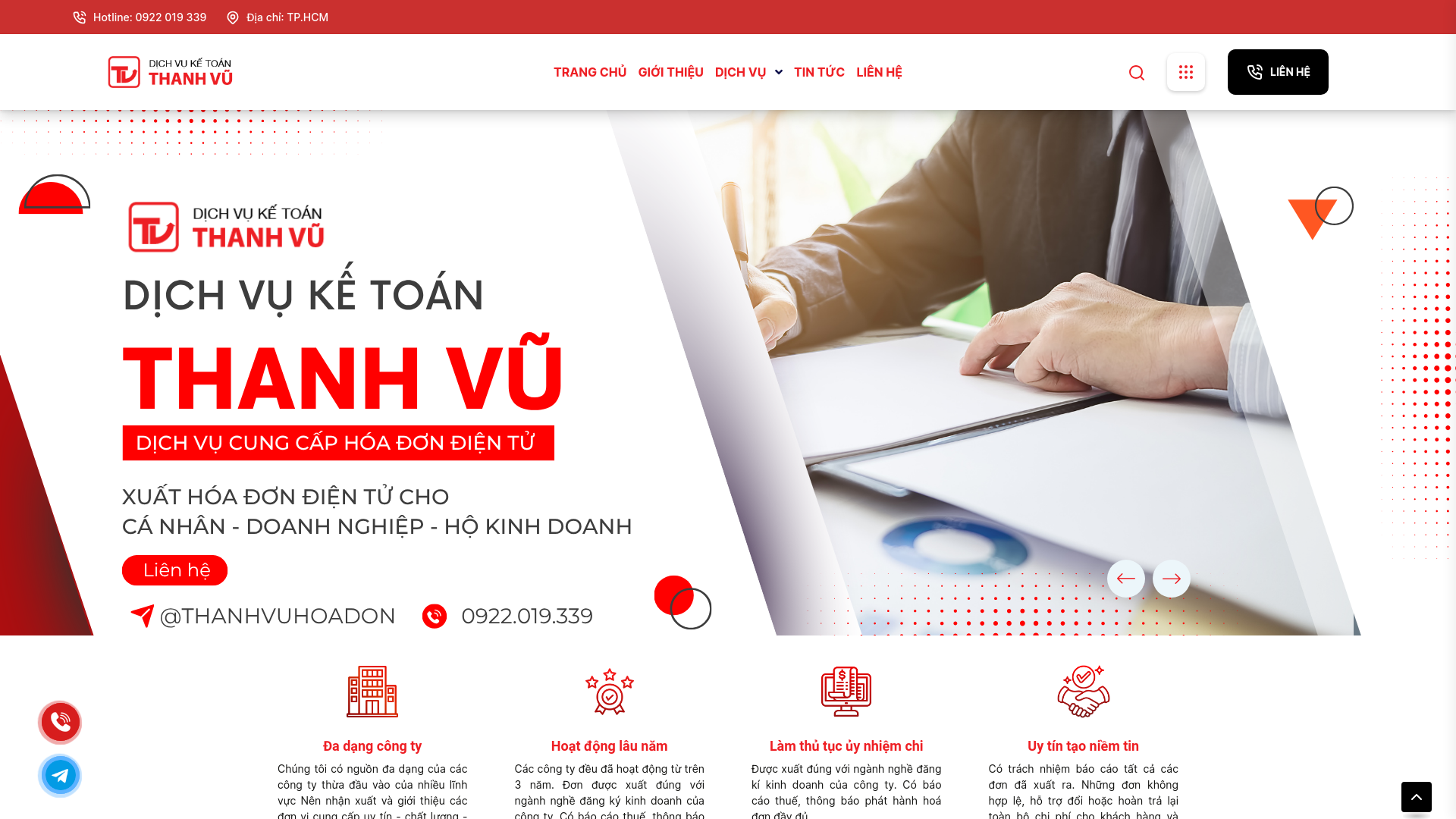 website screenshot of https://ketoanthanhvu.com/