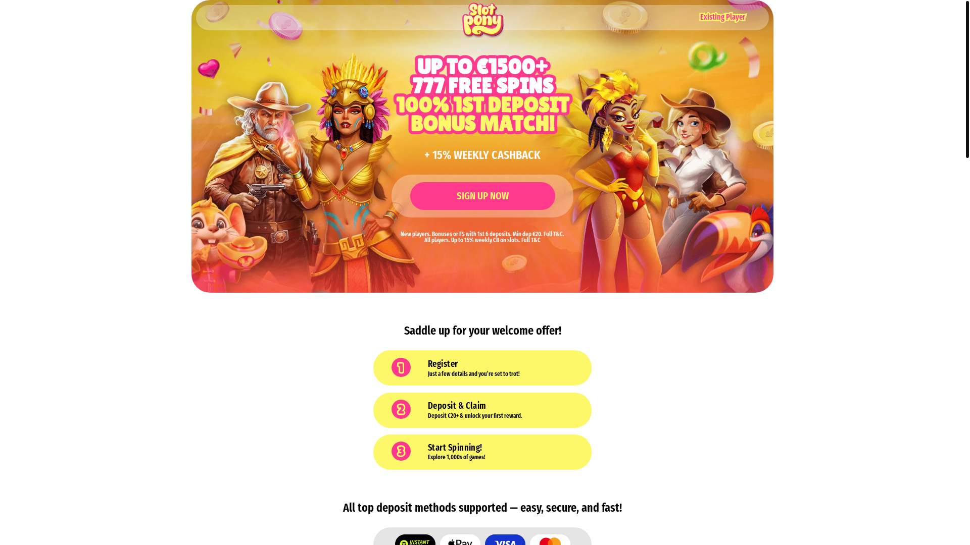 website screenshot of https://landing-temp-slotpony-stg.pages.dev/