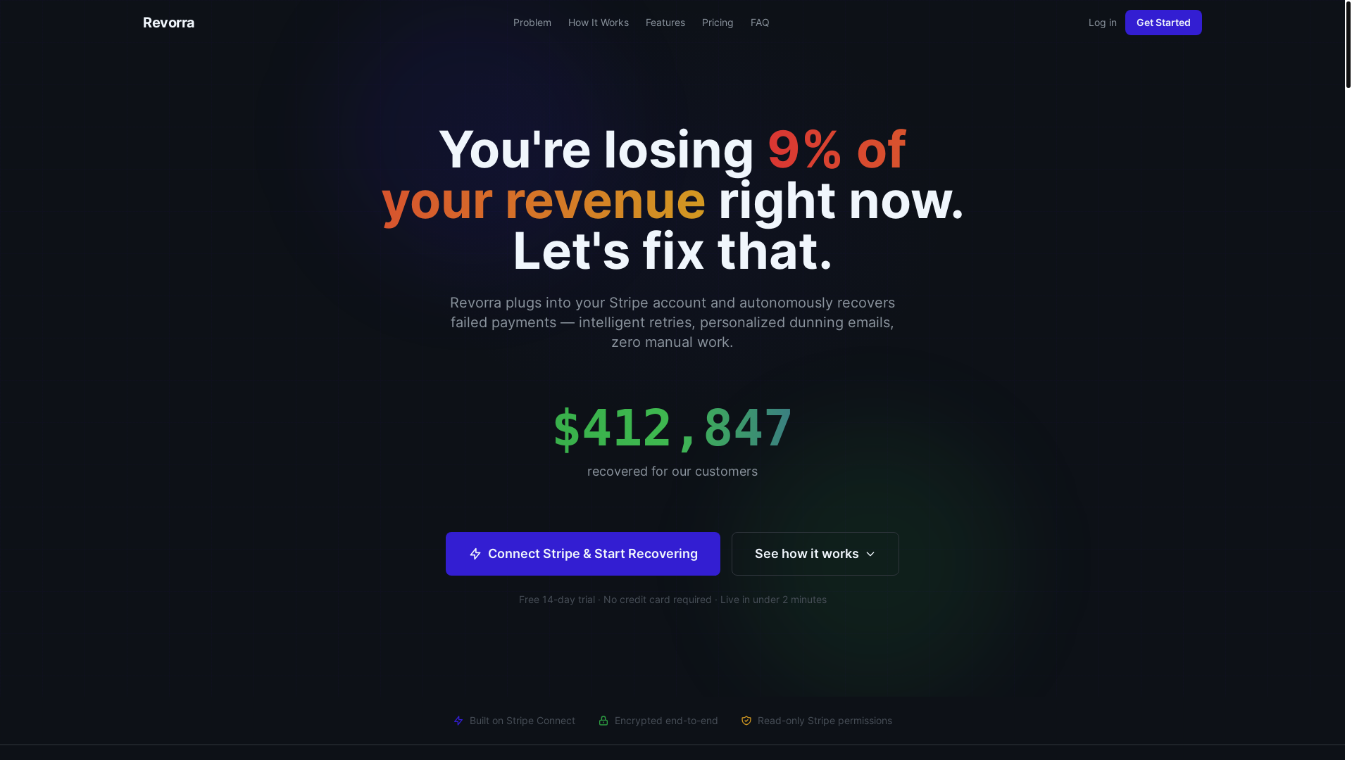 website screenshot of https://revorra.co/