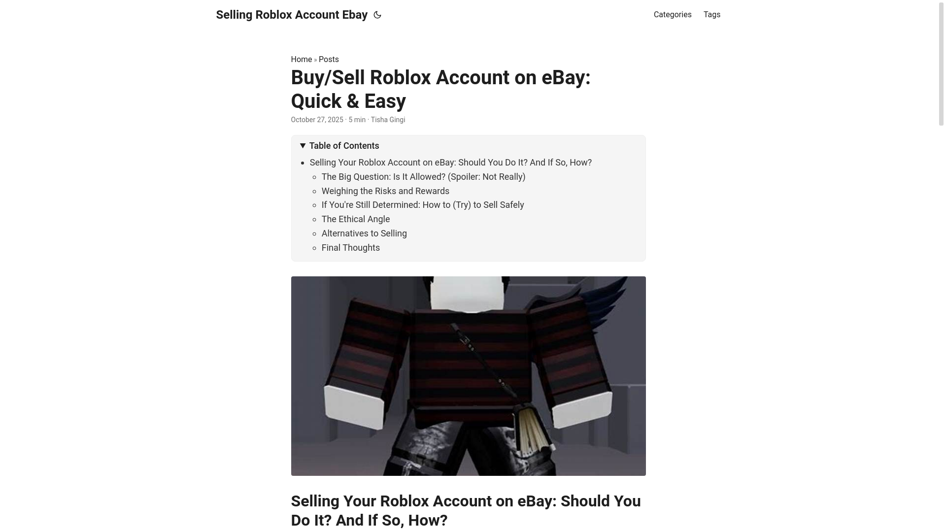 website screenshot of https://selling-roblox-account-ebay.pages.dev/