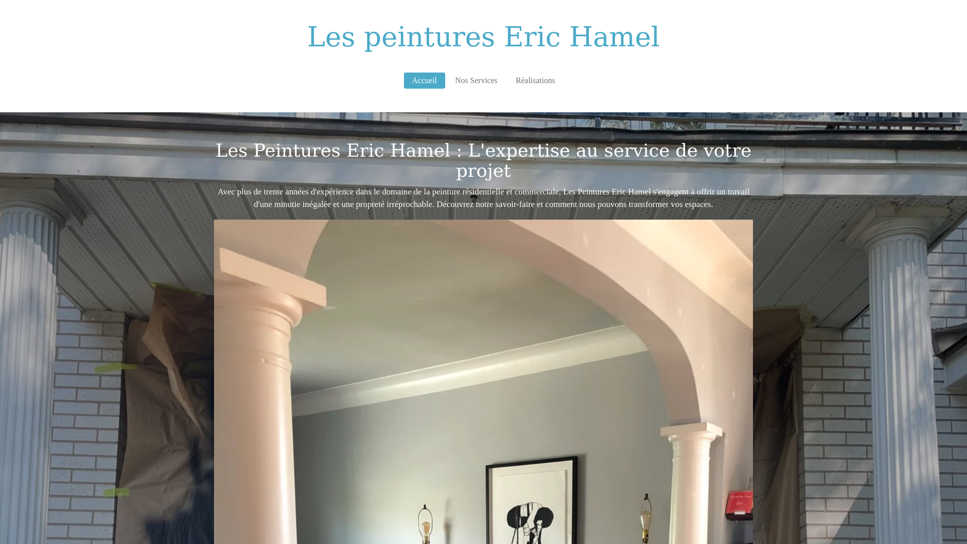 website screenshot of https://lespeintureserichamel.ca