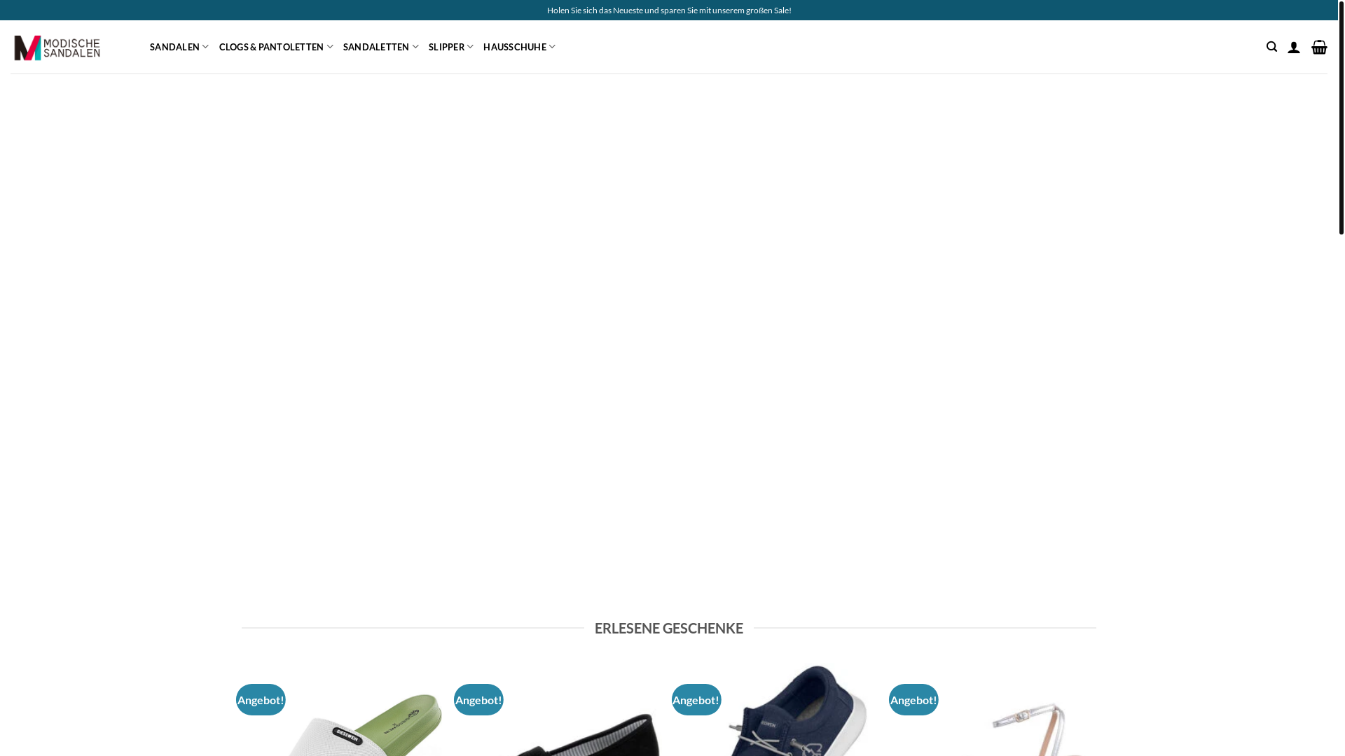 website screenshot of https://modischesandalen.com/