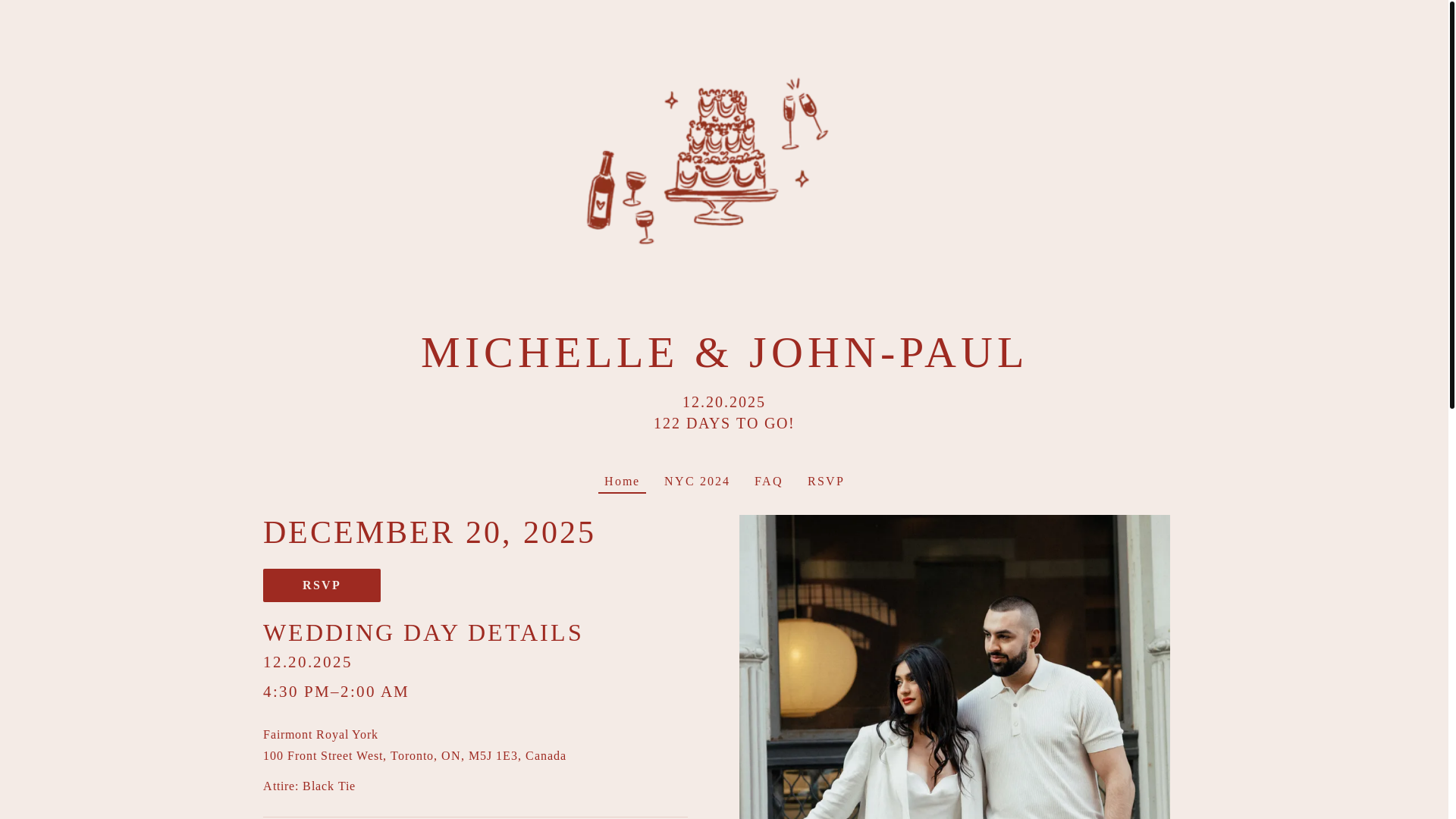 website screenshot of https://michelleandjohnpaul.com/