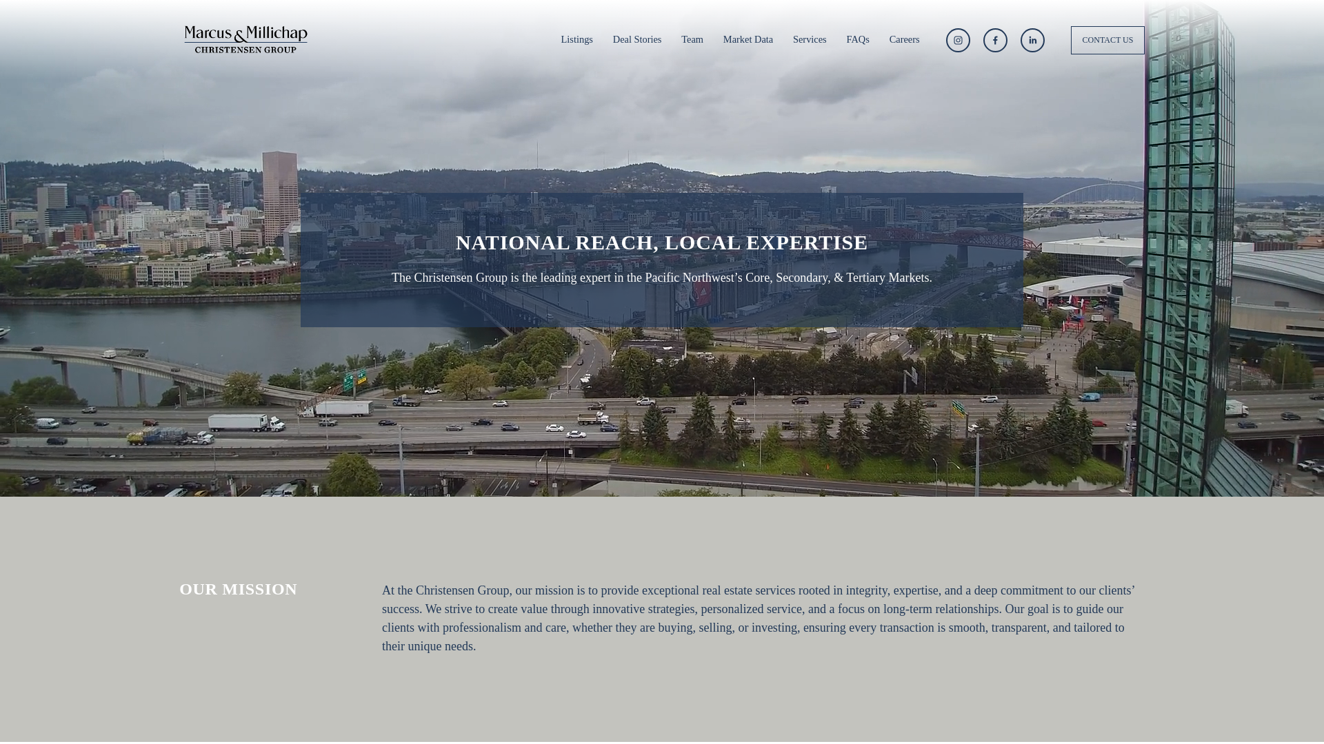 website screenshot of https://www.christensen-cre.com/