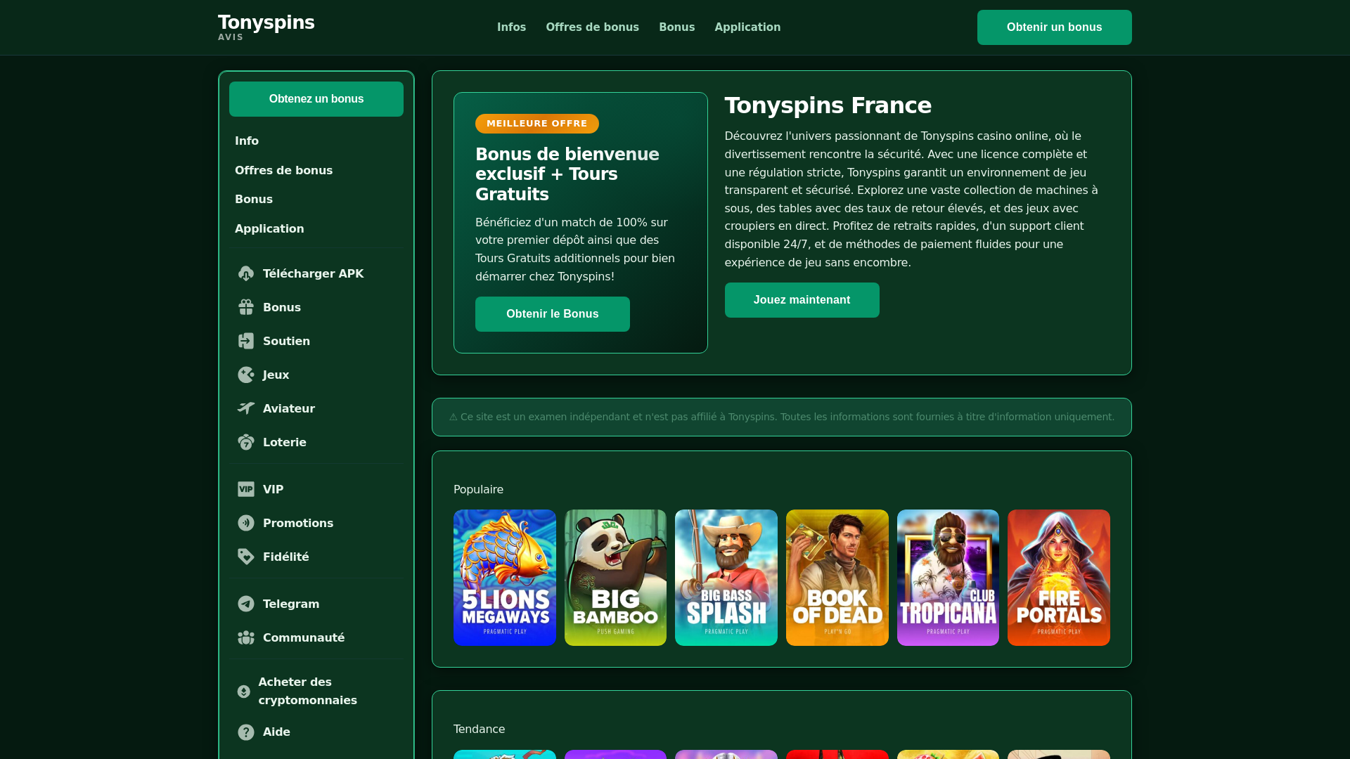 website screenshot of https://tonyspinsfrance-com.pages.dev/