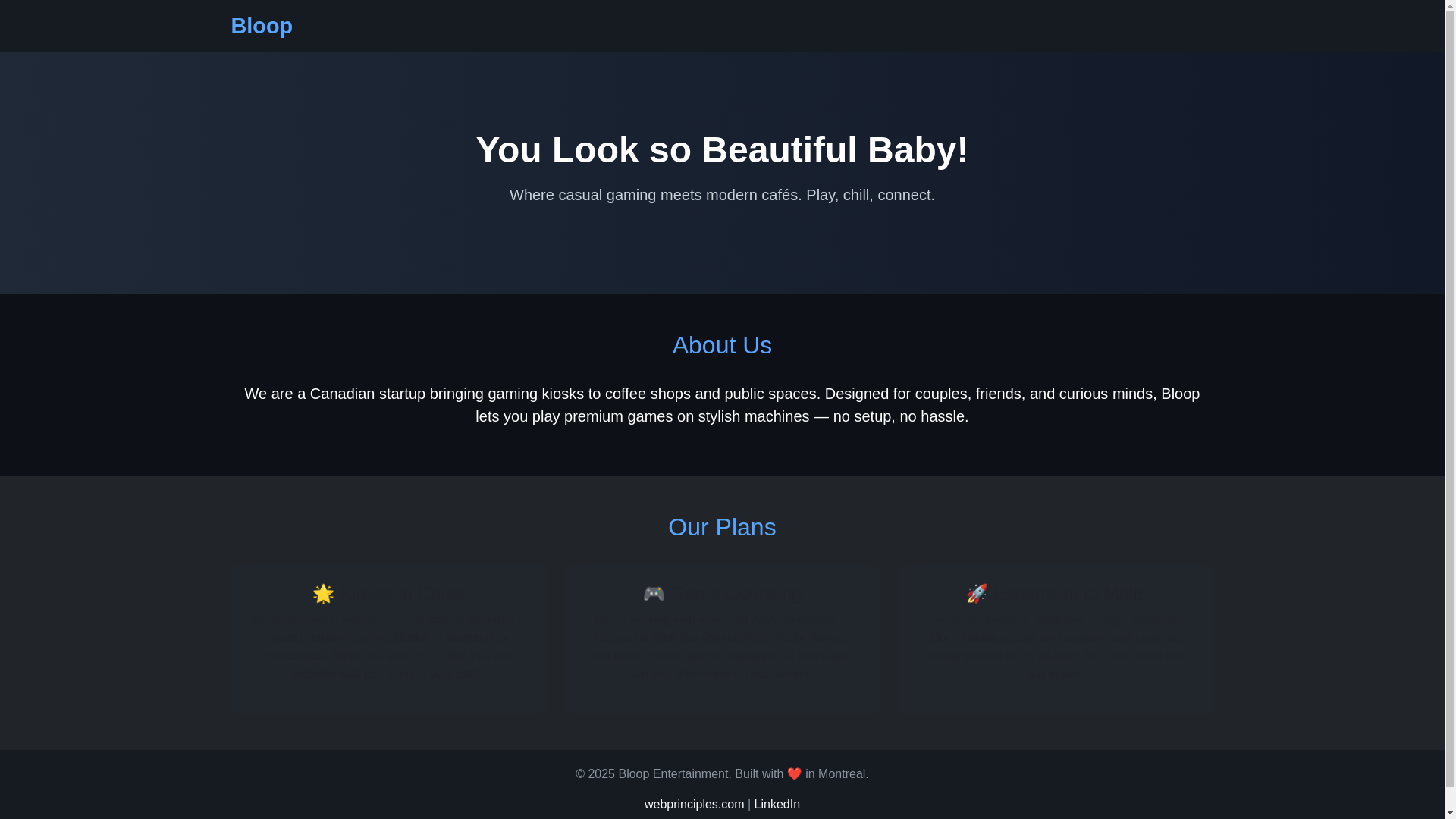 website screenshot of https://bloopentertainment.com/