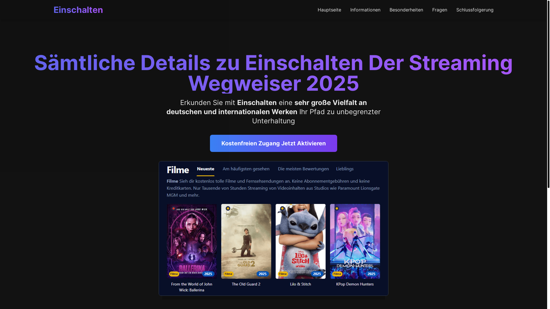 website screenshot of https://einschalten-2d85.pages.dev/