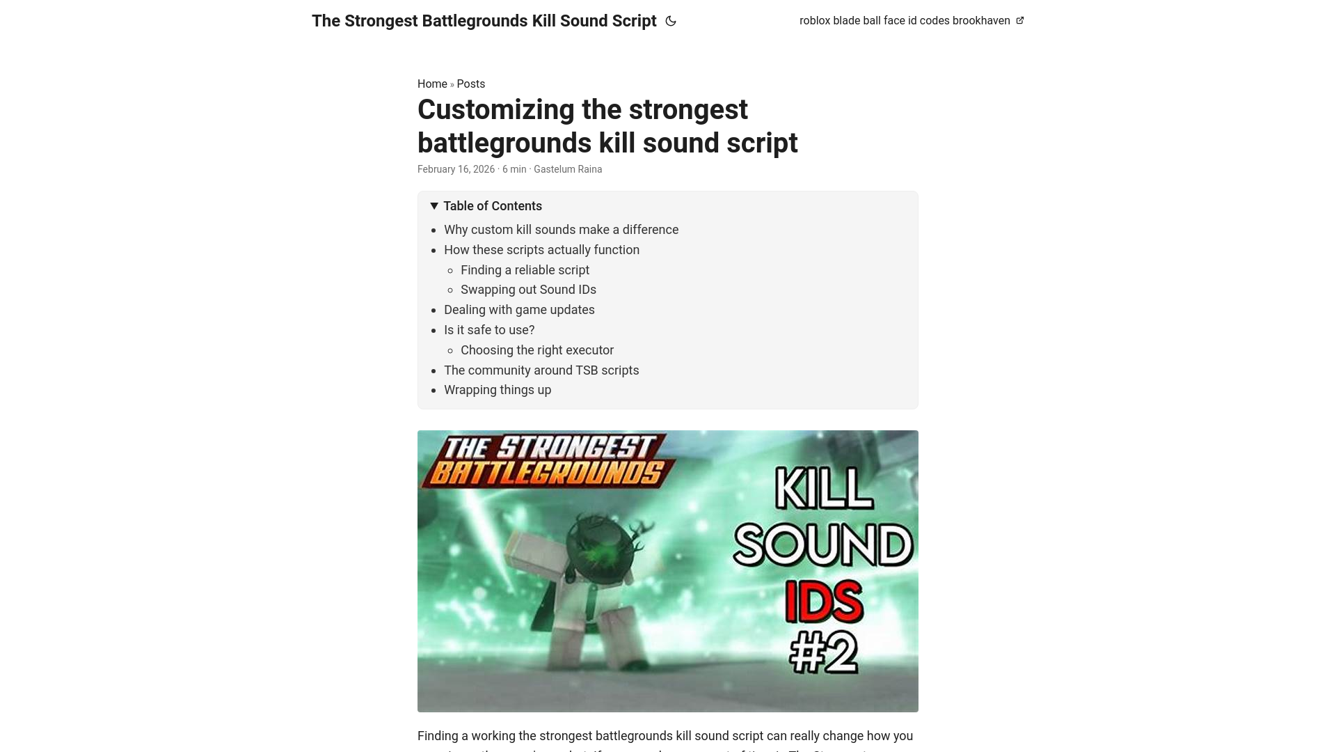 website screenshot of https://the-strongest-battlegrounds-kill-sound-script.pages.dev/